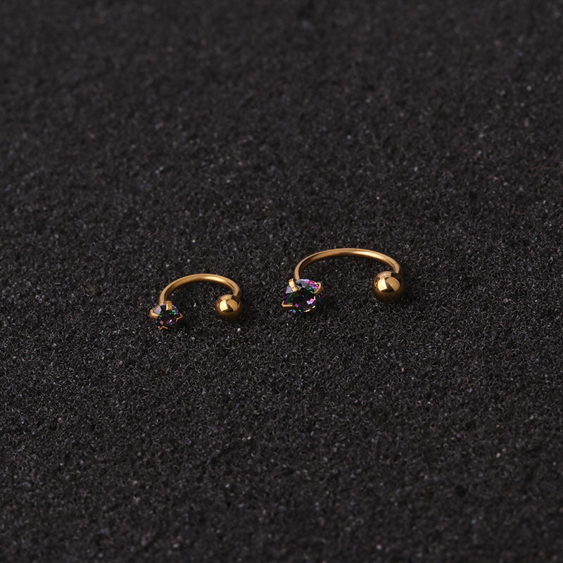 20G Front Back Ear Jacket Earrings with CZ Stones - Gold/Silver Hoop Earrings for Women | HSPJ19118 | Perfect for Parties, Weddings & Everyday Wear