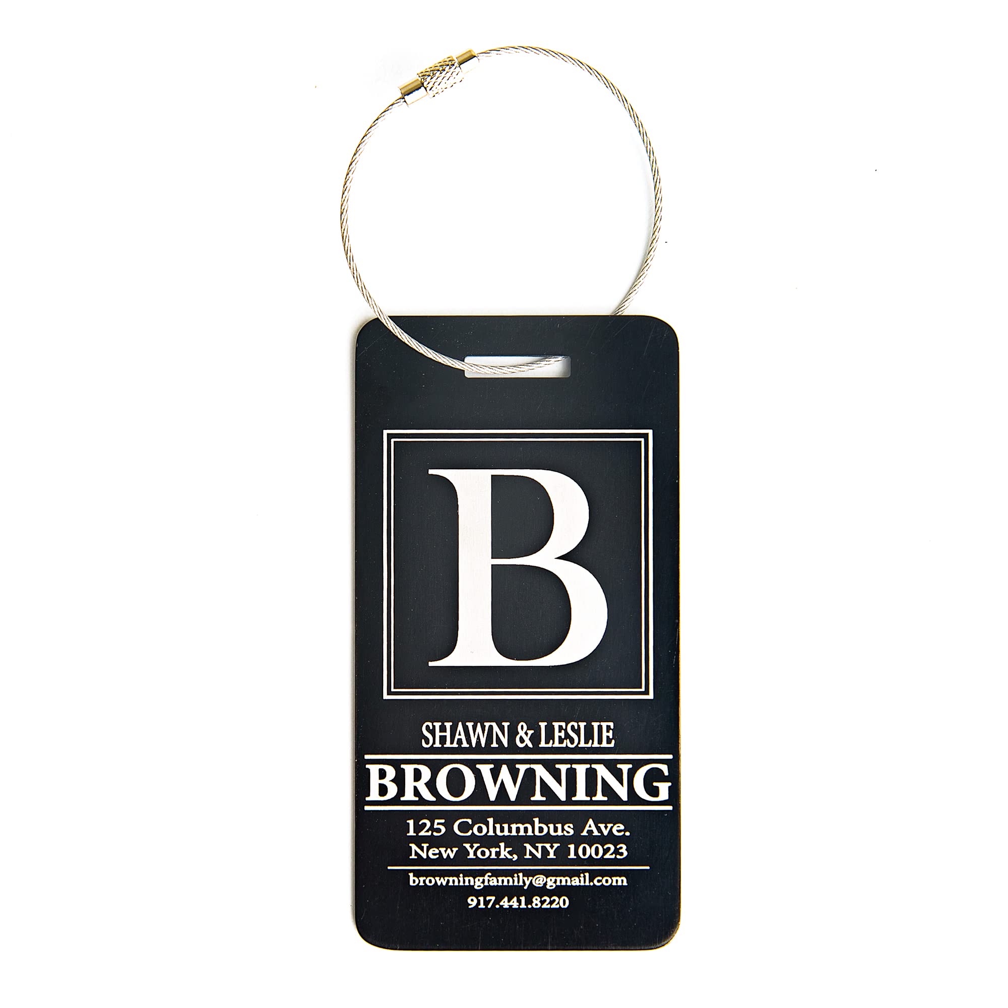 Personalized Metal Luggage Tags with Engraved Name - Black Travel Bag Tags for Suitcases, Backpacks & Carry-Ons - Unique Stocking Stuffers & Travel Accessories for Men & Women - Perfect for Airports, Business Trips & Vacations