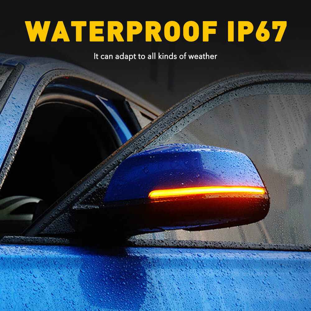 BMW 1/2/3/4 Series, X1, E84, i3 Sequential LED Side Mirror Turn Signal Lights - Dynamic Amber Indicator for Enhanced Safety & Style - Perfect for Night Driving & Custom Car Upgrades