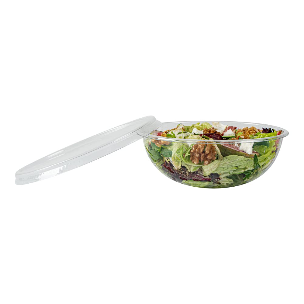 200-Pack 21oz Clear Recyclable Plastic Salad Bowls | Disposable Large To-Go Containers for Pasta, Salads, Soups | Perfect for Restaurants, Catering & Meal Prep (Lids Sold Separately)