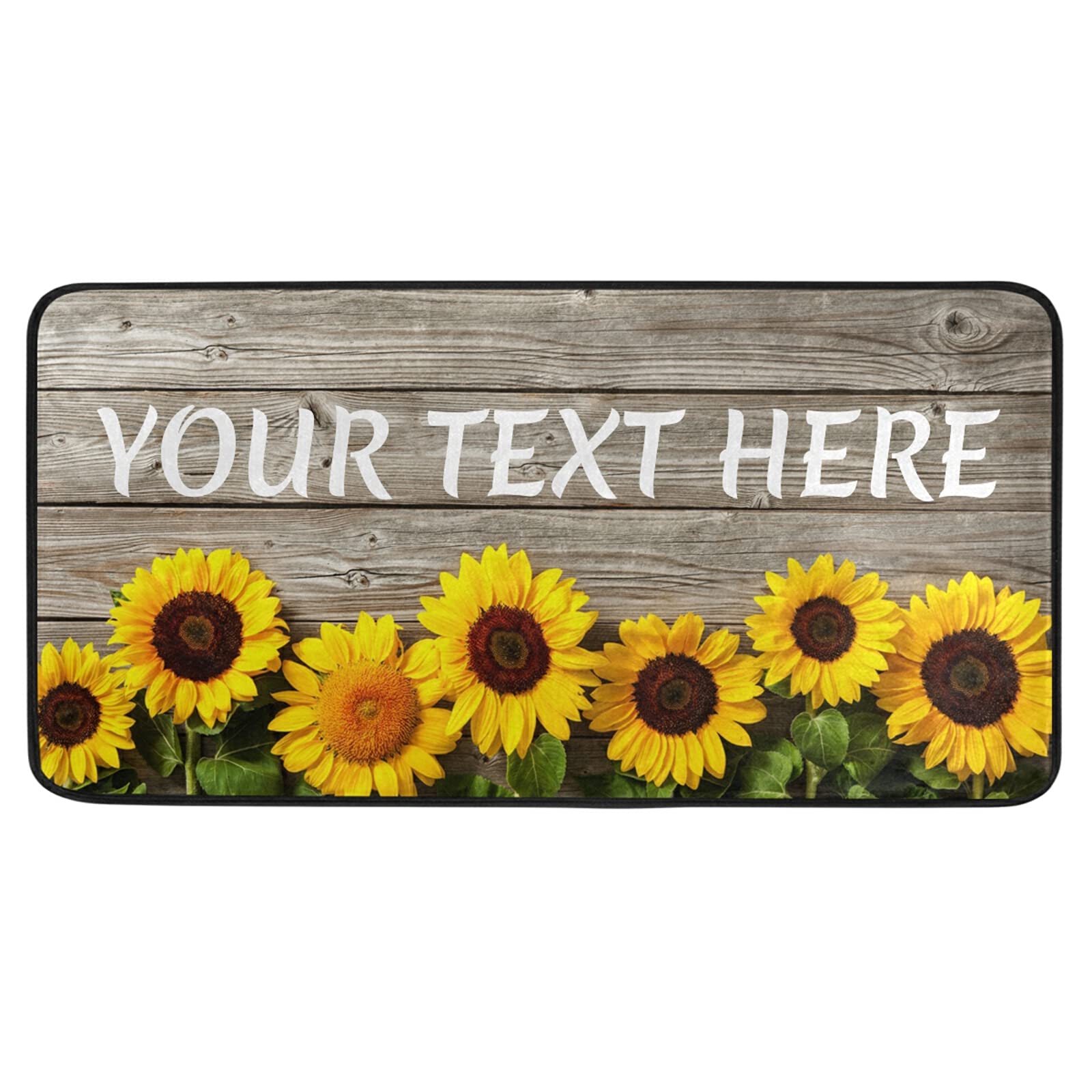 Custom Sunflower Kitchen Rug - Washable Anti-Fatigue Floor Mat for Comfort & Decor | Non-Slip Kitchen Mats for Sink, Stove & High-Traffic Areas