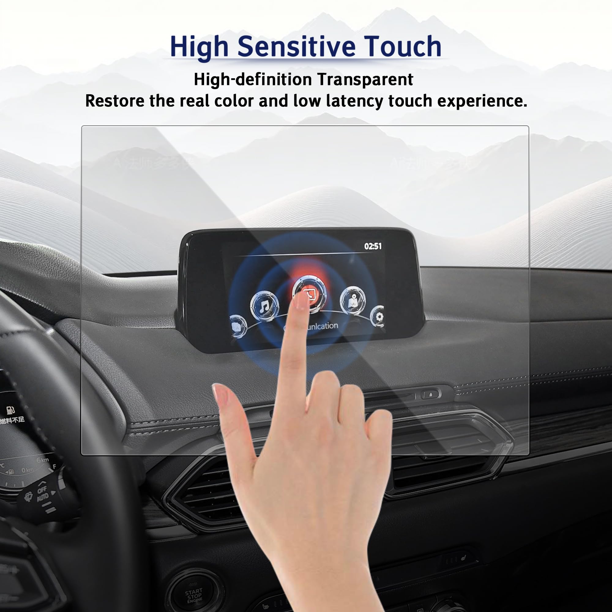 LEMON SHARK 7 Inch Touch Screen Car Stereo for Mazda CX-5 2017-2021 - Android Auto & Apple CarPlay Navigation System with LCD Display & Installation Frame - Perfect for Upgrading Your CX-5 Infotainment System