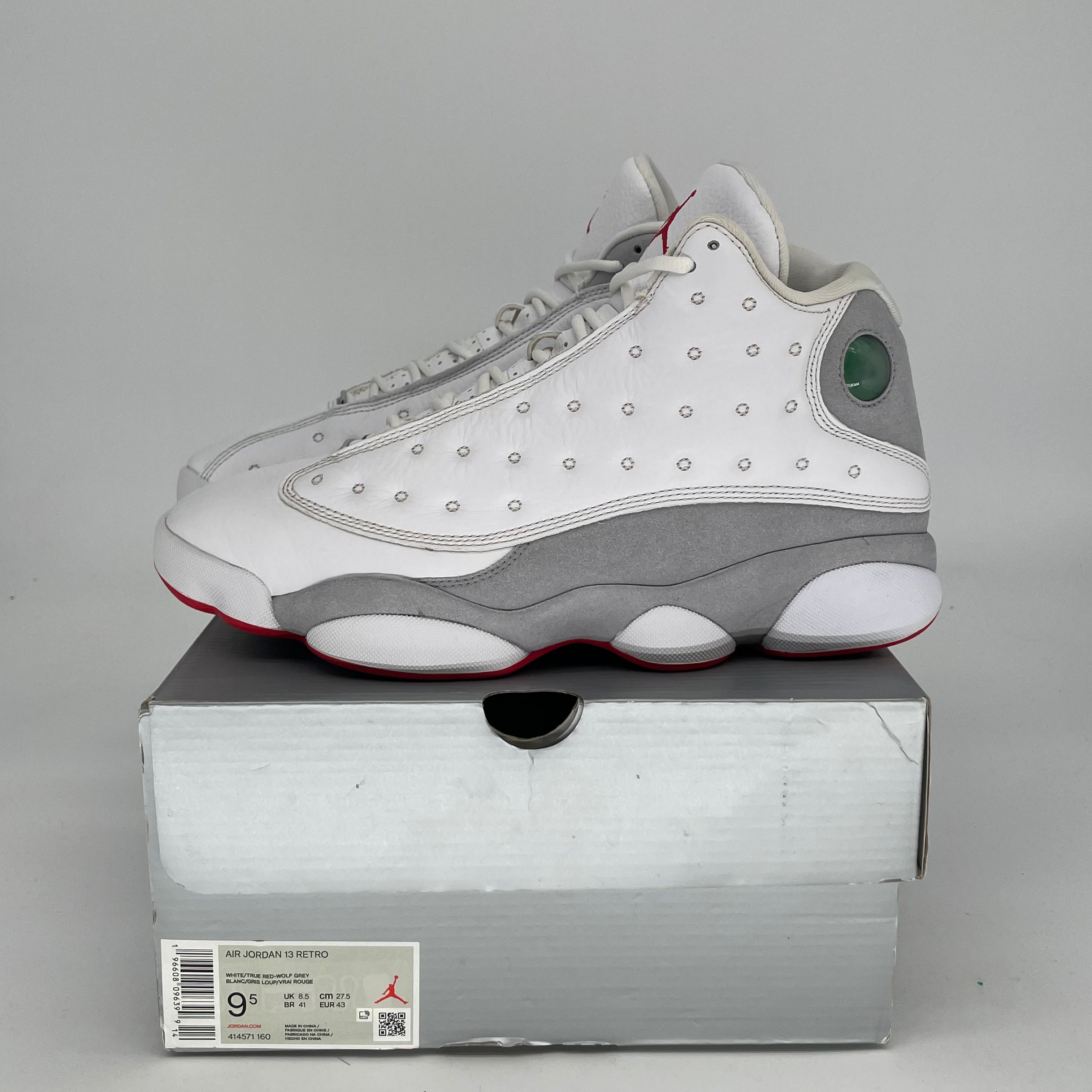 AIR JORDAN 13 Retro Sneakers - Wolf Grey - Men's Size 9.5/11W - Style Code 414571-160 - Basketball Shoes for Men & Streetwear Fashion