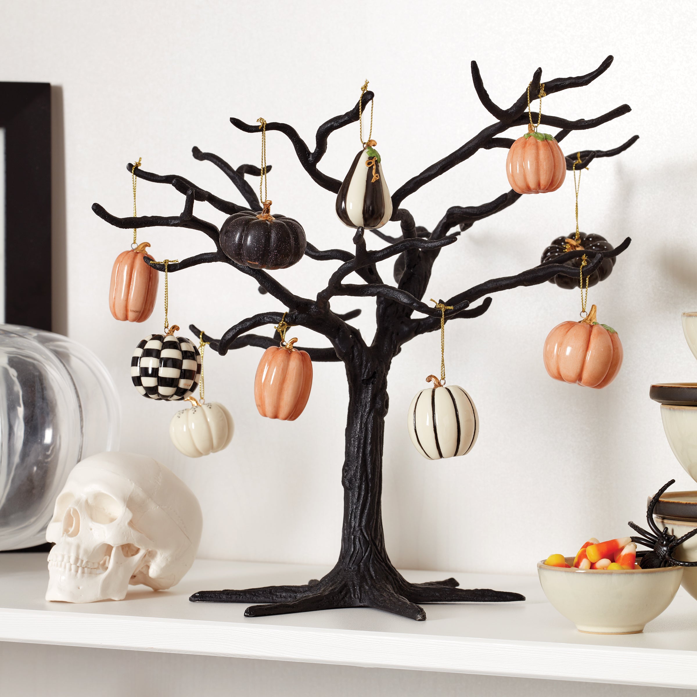 Mini Pumpkin 11 Piece Ornament & Christmas Tree Decor Set - Perfect for Holiday Home Decor, Thanksgiving and Fall Party Decoration