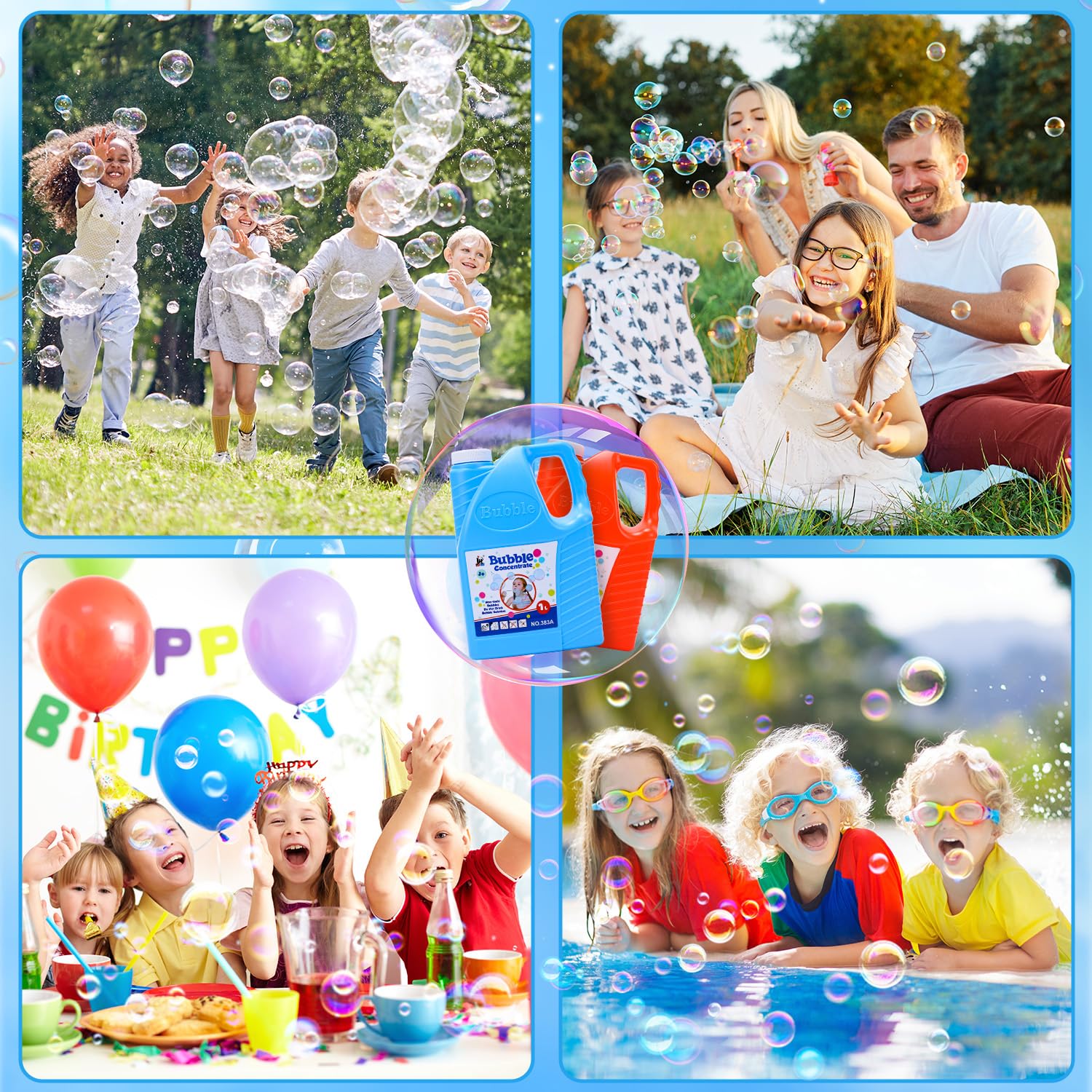 EagleStone Bubble Solution Refill 2x64oz - Concentrated for Bubble Machines & Wands - Outdoor Party & Kids Play