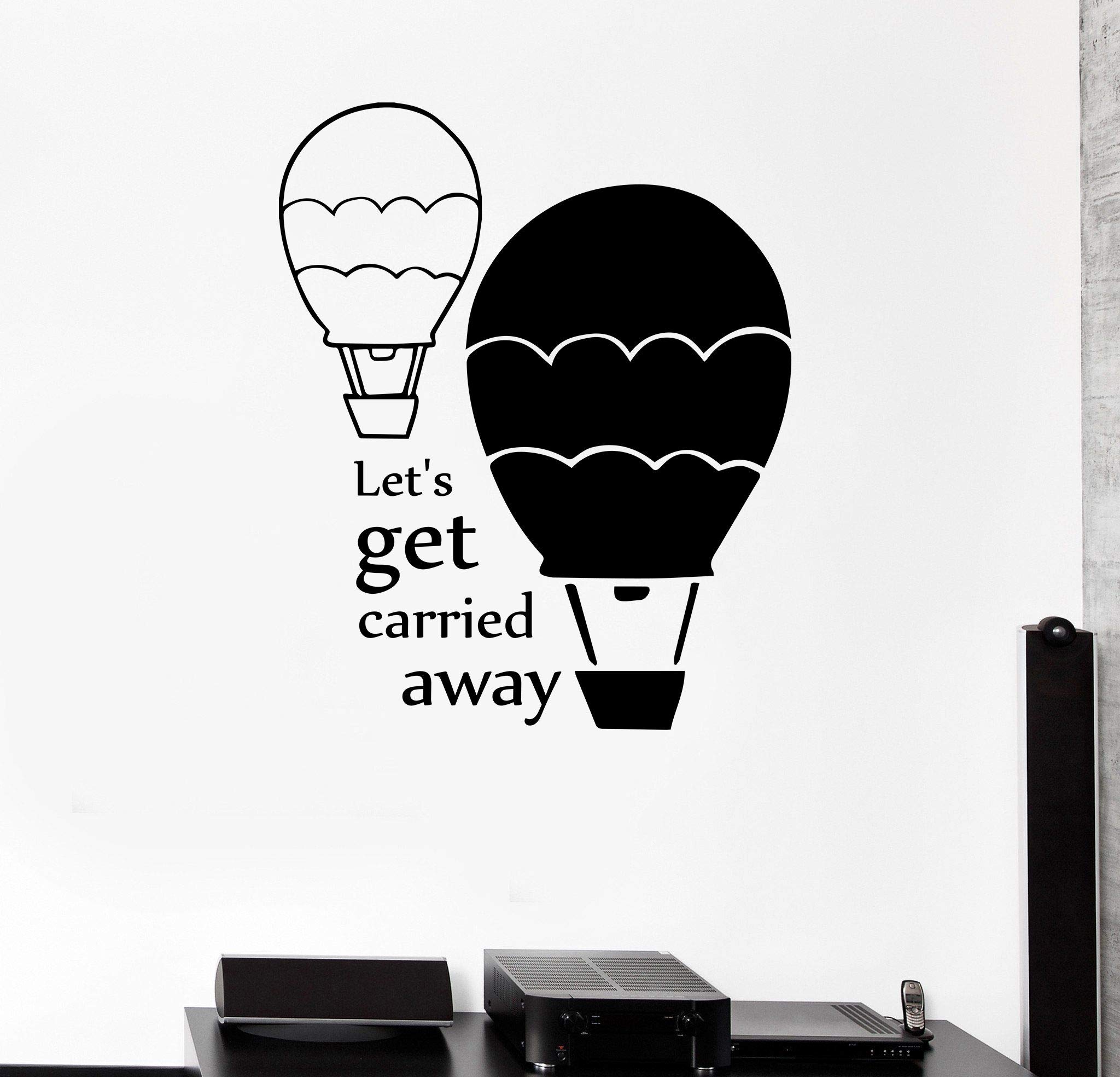 Hot Air Balloon Quote Wall Sticker - Inspirational Vinyl Decal for Kids Room, Nursery, Bedroom & Home Decor (10x8 inch) - Perfect for Girls, Boys, Kindergarten & Playroom Wall Art
