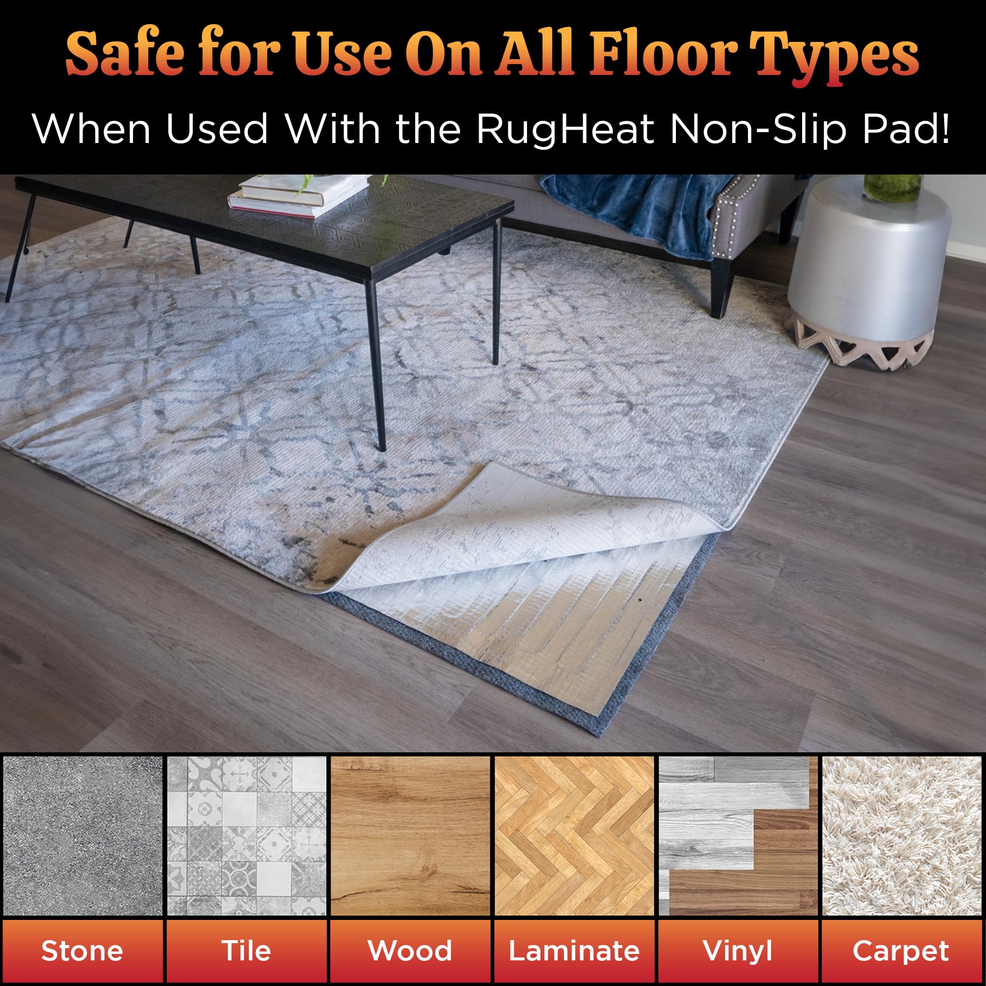 Portable Electric Heated Floor Mat for Rugs - 22x89 Inch Under Rug Heating Pad, Energy Efficient Radiant Floor Heater for Living Room, Bedroom, Office - Perfect Under Couch Runner, Area Rugs & Winter Home Warmth