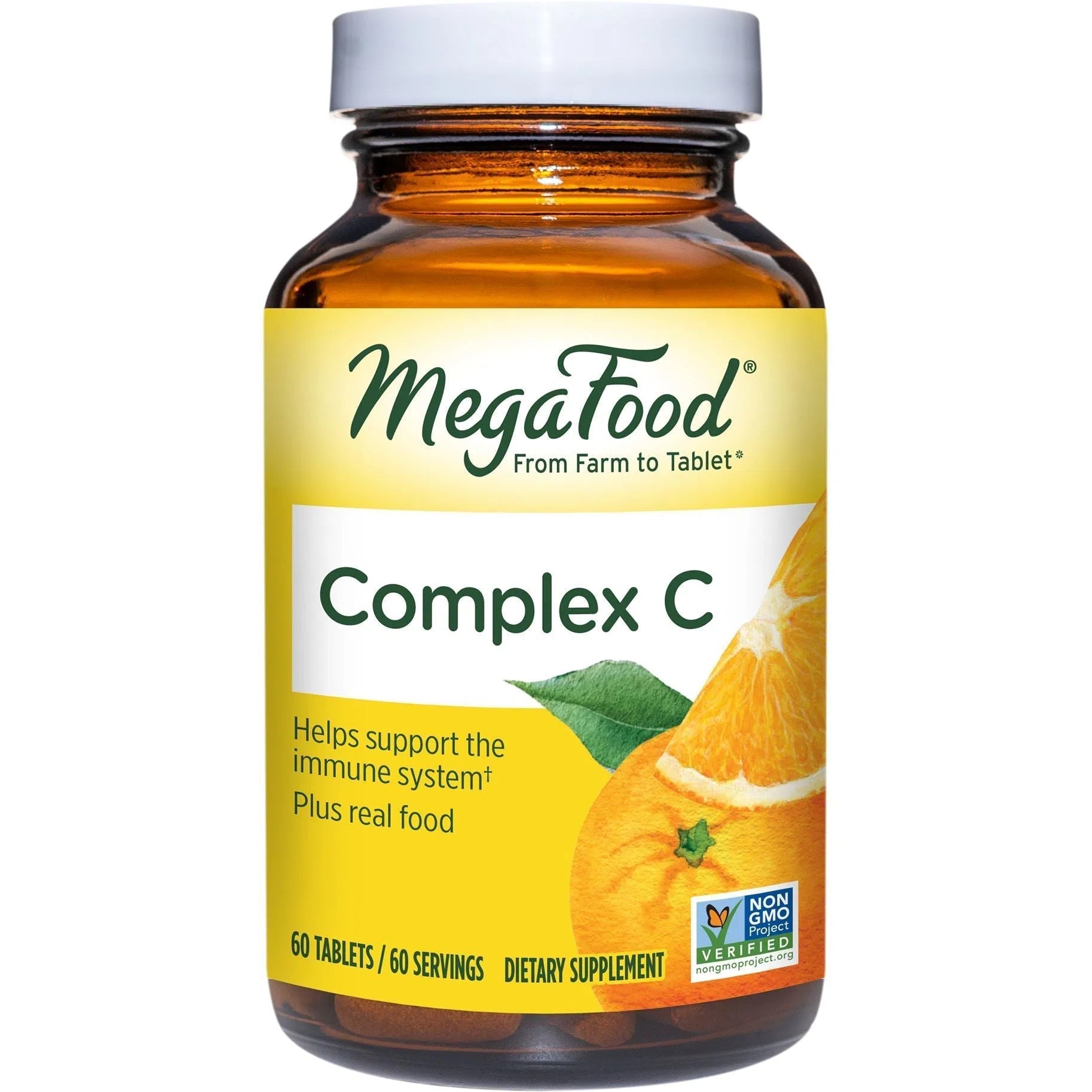 MegaFood Complex C - Premium Vitamin C Supplement for Immune Support, Energy Boost & Skin Health | Daily Wellness for Adults & Kids | Ideal for Cold Season, Travel & Busy Lifestyles