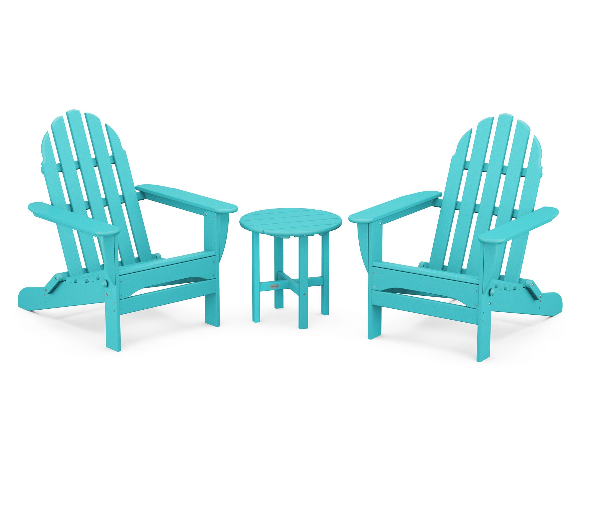 POLYWOOD Classic Folding Adirondack Chair 3-Piece Set - Outdoor Patio Furniture for Deck, Poolside & Garden Relaxation