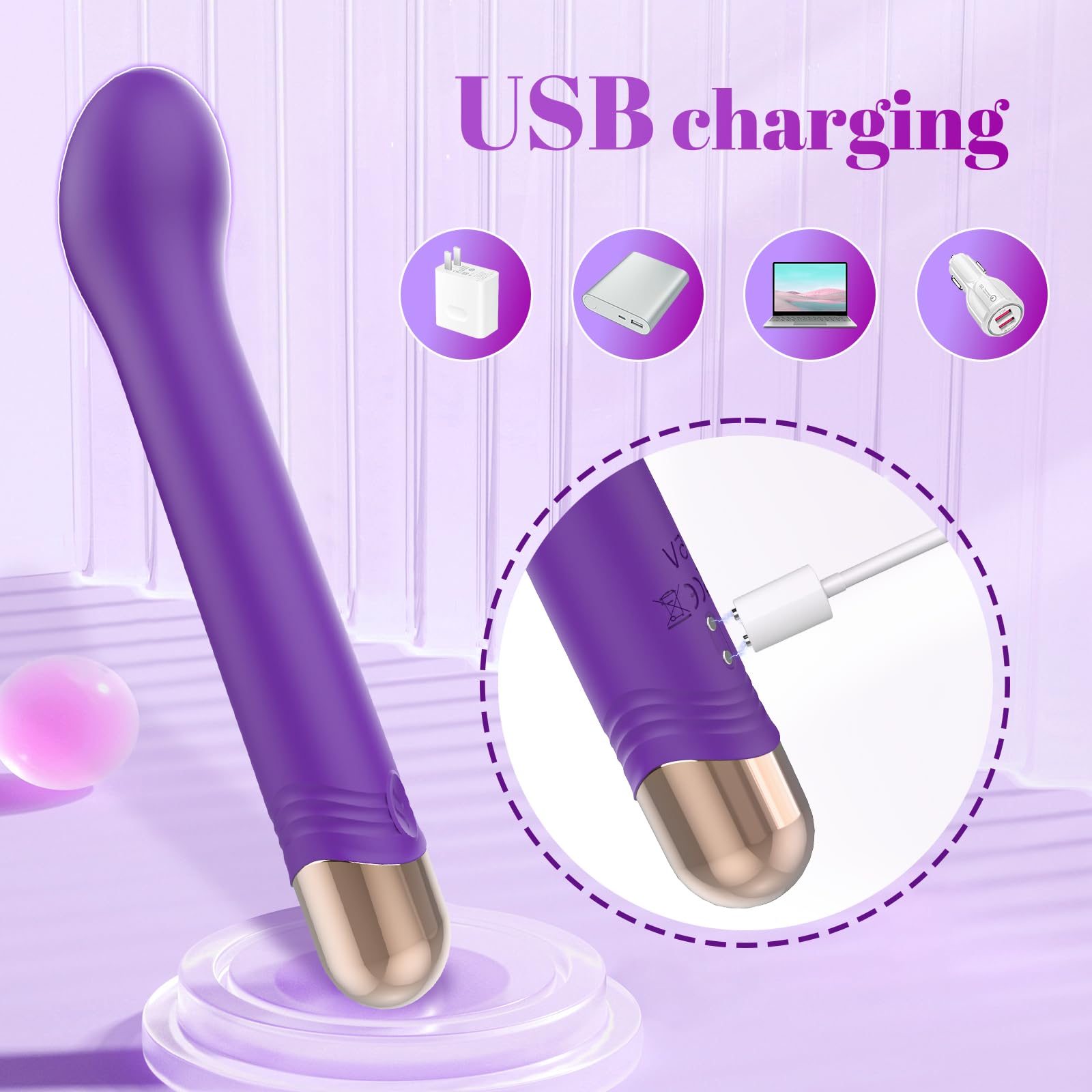 G Spot Finger Bullet Vibrator Rose - 9 Vibration Modes Waterproof Clitoral Stimulator for Women, G-Spot & Nipple Massager - Perfect for Solo Play & Couples Fun (Purple) | Enhance Intimacy & Self-Care Moments