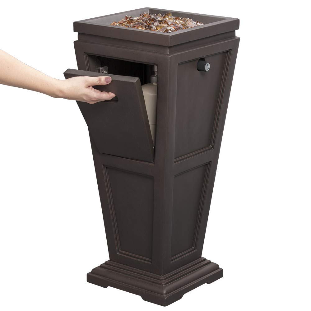 Endless Summer 28 Inch Gas Fire Pit Column - 11.8x11.8x28 Inches Outdoor Propane Fireplace for Patio, Deck, Backyard, and Poolside Gatherings