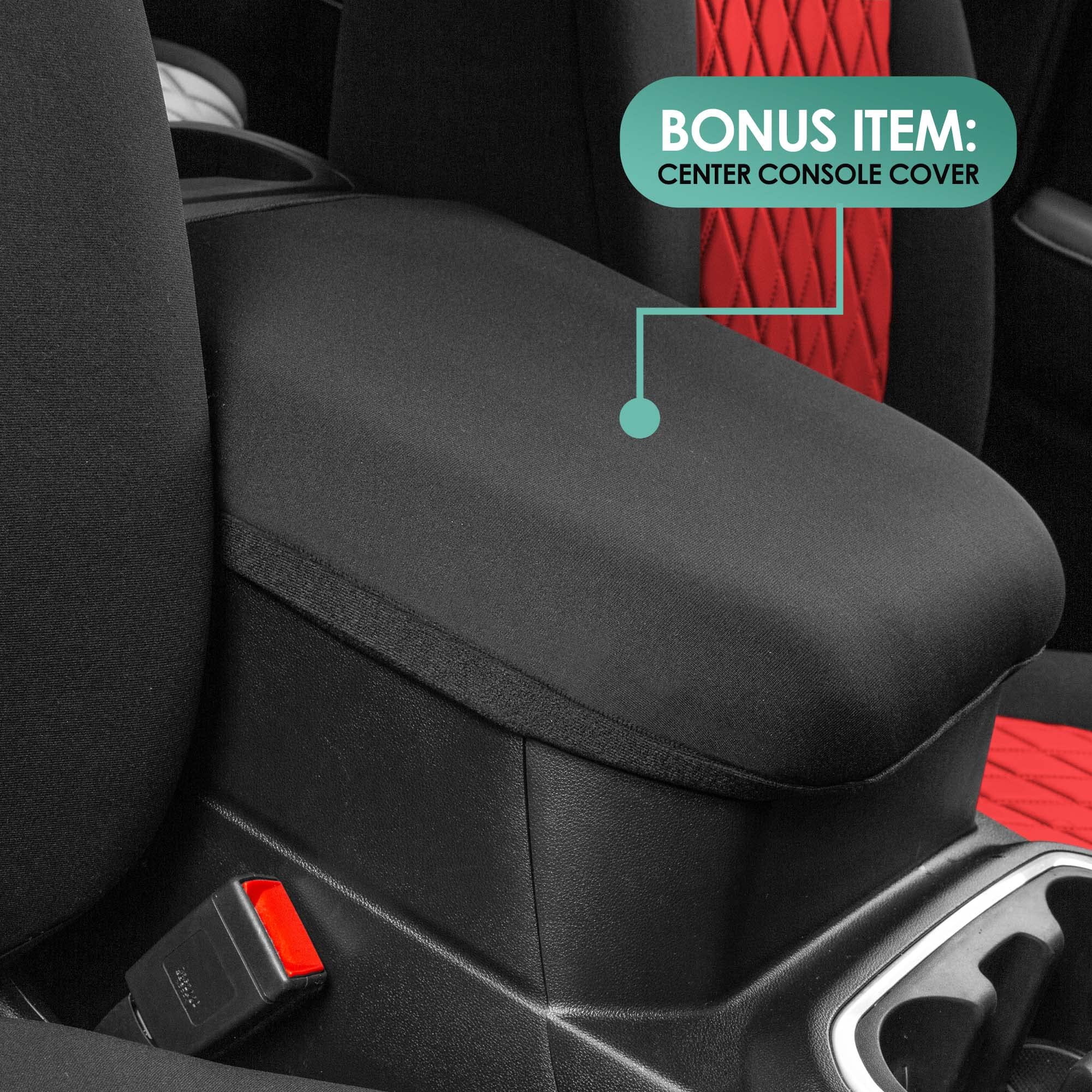 FH Group Custom Fit Neoprene Water Resistant Seat Covers for 2019-2023 GMC Sierra 1500/2500HD/3500HD (SLT/AT4/Denali) - Front Set Red | Durable Car Seat Protection for Trucks & Off-Road Adventures