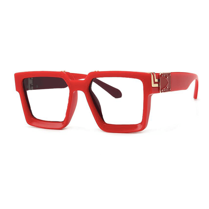 Stylish S&L Square Glasses Frames for Men & Women - Trendy Eyewear for Reading, Driving & Fashion - Lightweight Acetate Frame with UV Protection Lenses
