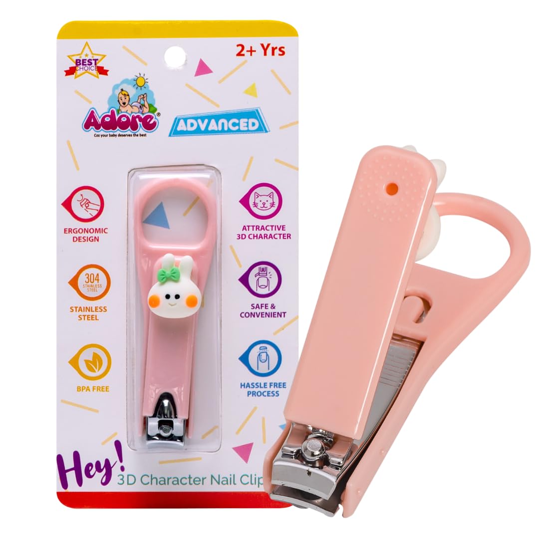 Premium 3D Design Nail Clipper - Super Sharp & Sleek Manicure Tool for Home, Travel & Grooming Kit (White Rabbit)