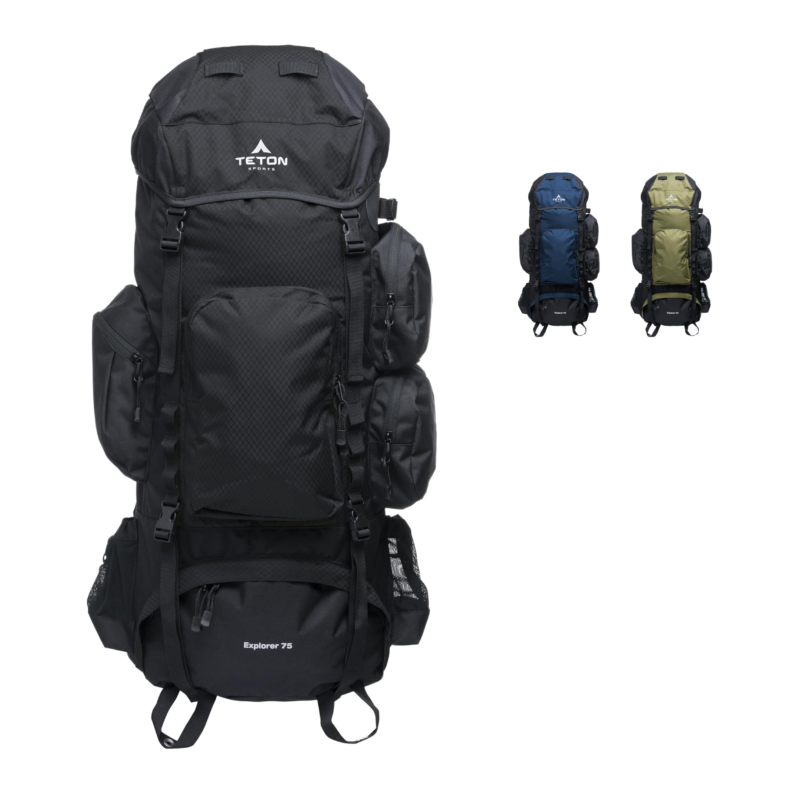 TETON 75L Explorer Internal Frame Backpack for Hiking & Camping - Lightweight Waterproof Backpacking Pack with Rain Cover - Perfect for Outdoor Adventures, Travel & Trekking