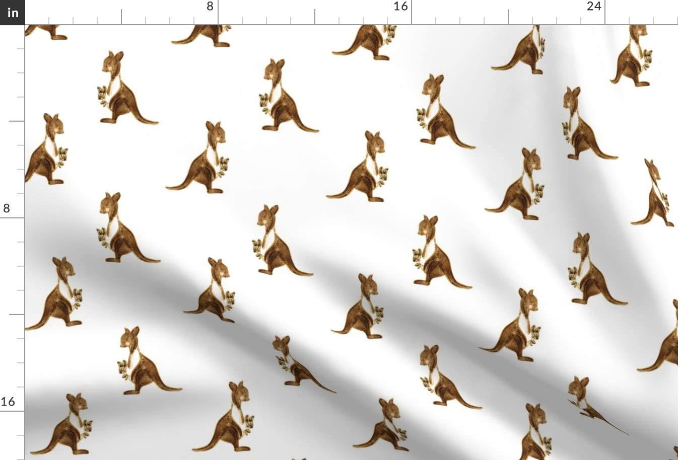 Premium Spoonflower Upholstery Velvet Fabric - Small Kangaroo Nursery Animal Print Fat Quarter for Home Decor, Apparel & DIY Projects | Soft, Durable & Stylish Fabric for Baby Rooms, Curtains & Clothing