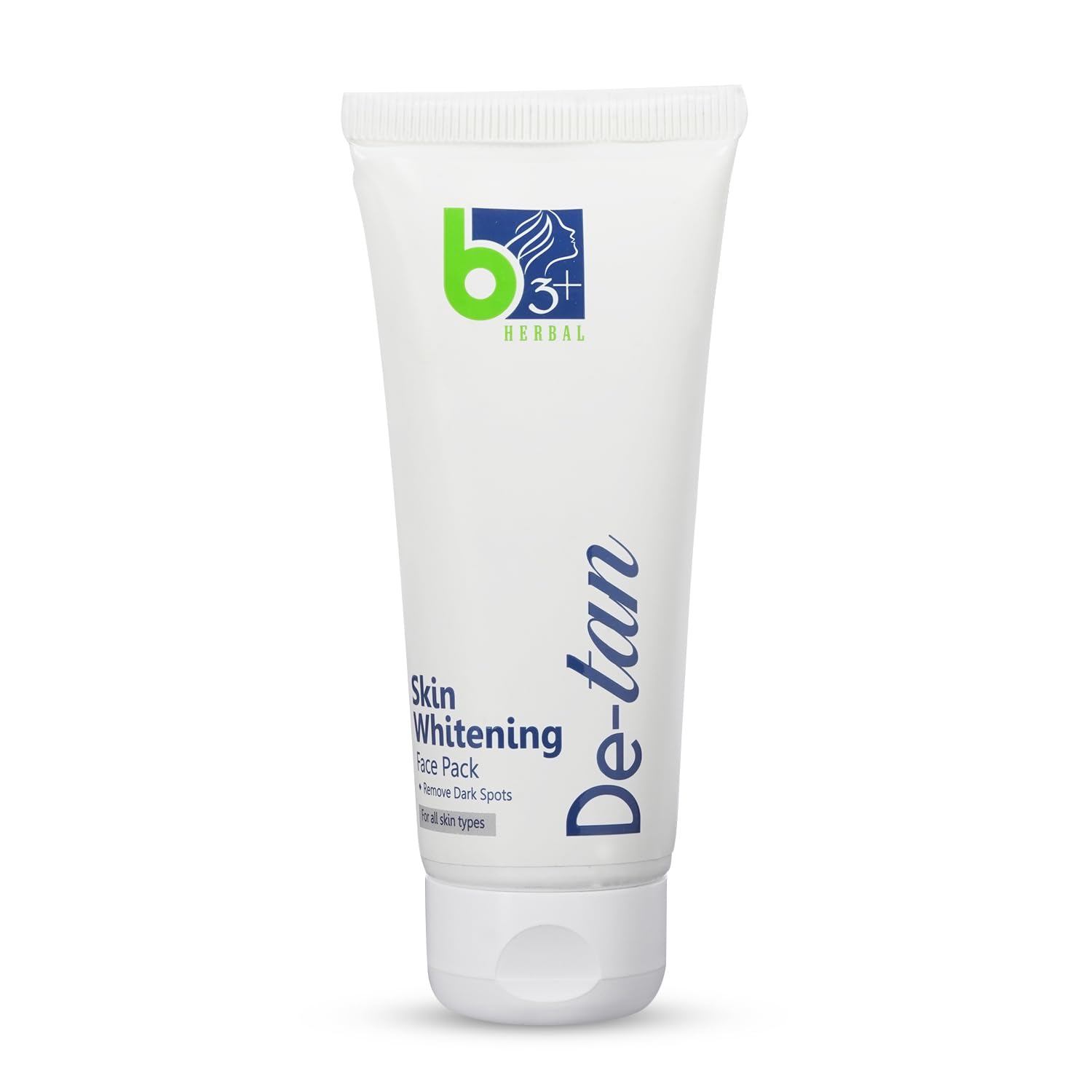 B3+ Herbal Skin Whitening Face Pack with Almond & Lime Oil - De-Tan, Remove Dark Spots, Brighten Skin - 100% Natural for All Skin Types (100g) | Perfect for Daily Skincare & Sun Damage Repair