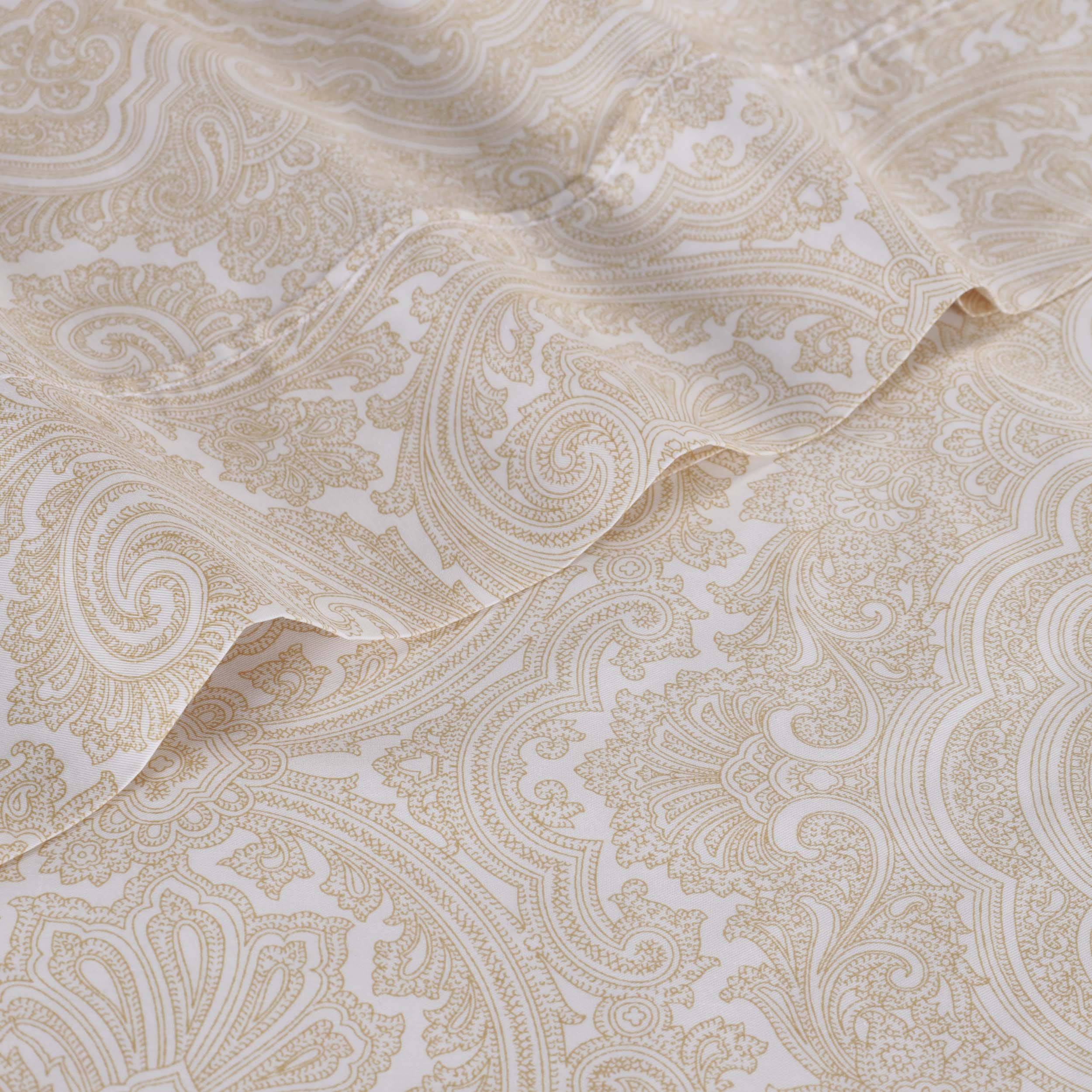 Italian Paisley 600 Thread Count Cotton Blend Deep Pocket Sheet Set - Ultra Soft Bedding for Queen & King Size Beds - Perfect for Luxury Hotels, Guest Rooms & Master Bedrooms