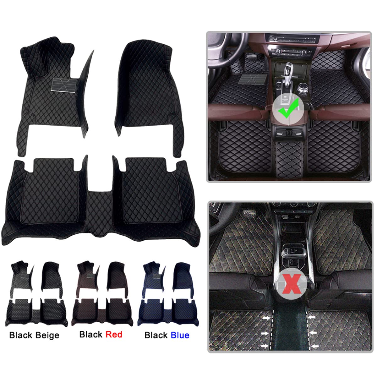 Premium Ayoade Car Floor Mats for Lexus GS350 2012-2017 - Custom Fit All-Weather Floor Liners with Anti-Slip Design - Black Leather Carpet Mats for Enhanced Protection & Style - Perfect for Daily Commute, Road Trips & Winter Driving