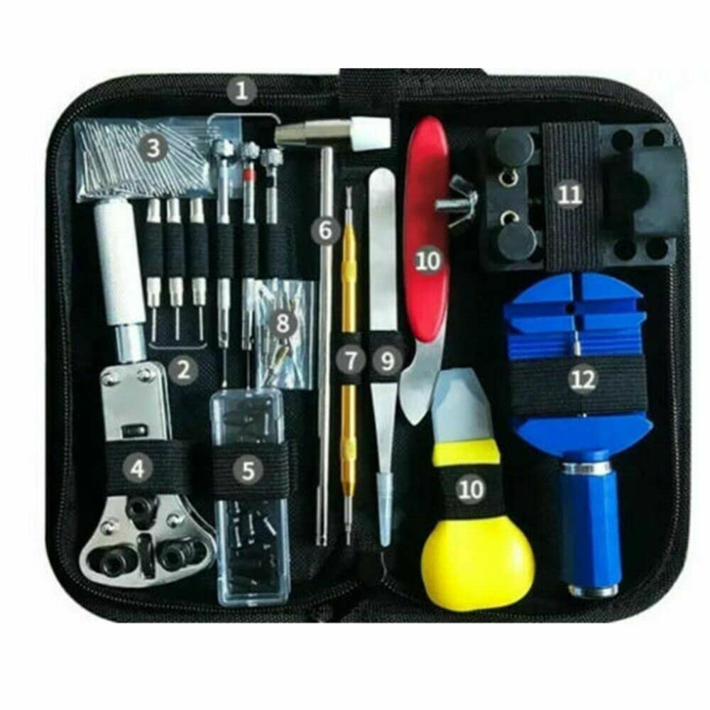 147-Piece Watch Repair Kit with Link Remover & Back Opener - Professional Adjustable Watch Maintenance Tools Set in Portable Case | Perfect for Watchmakers, Jewelers & DIY Watch Battery Replacement