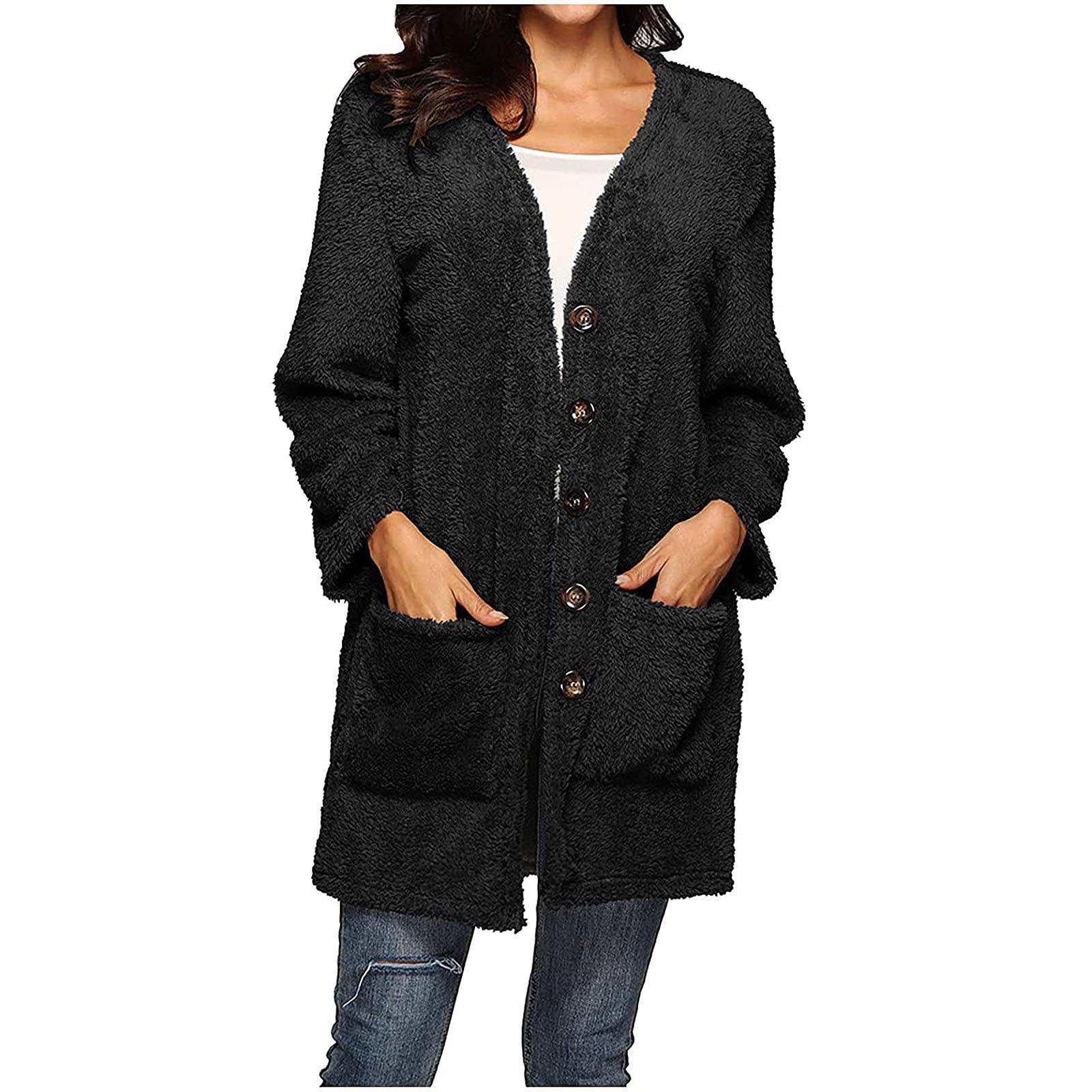 Women's Wool Winter Blouse Coat Cardigan Jacket - Warm Winter Outwear for Ladies - Perfect for Office, Dating & Casual Outings