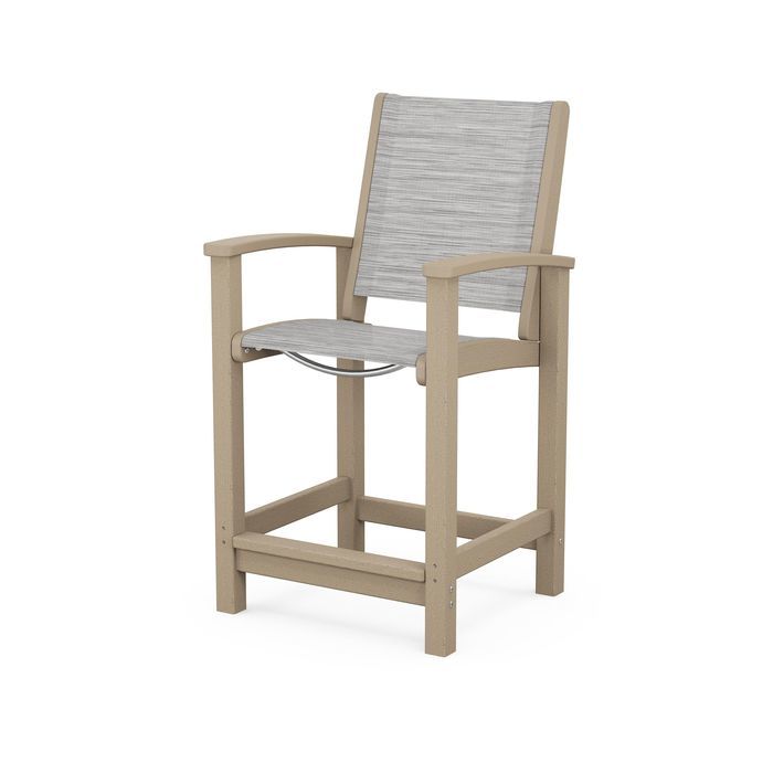POLYWOOD Coastal Counter Chair - Durable Outdoor Bar Stool for Patio, Deck & Poolside - Weather-Resistant & Low Maintenance