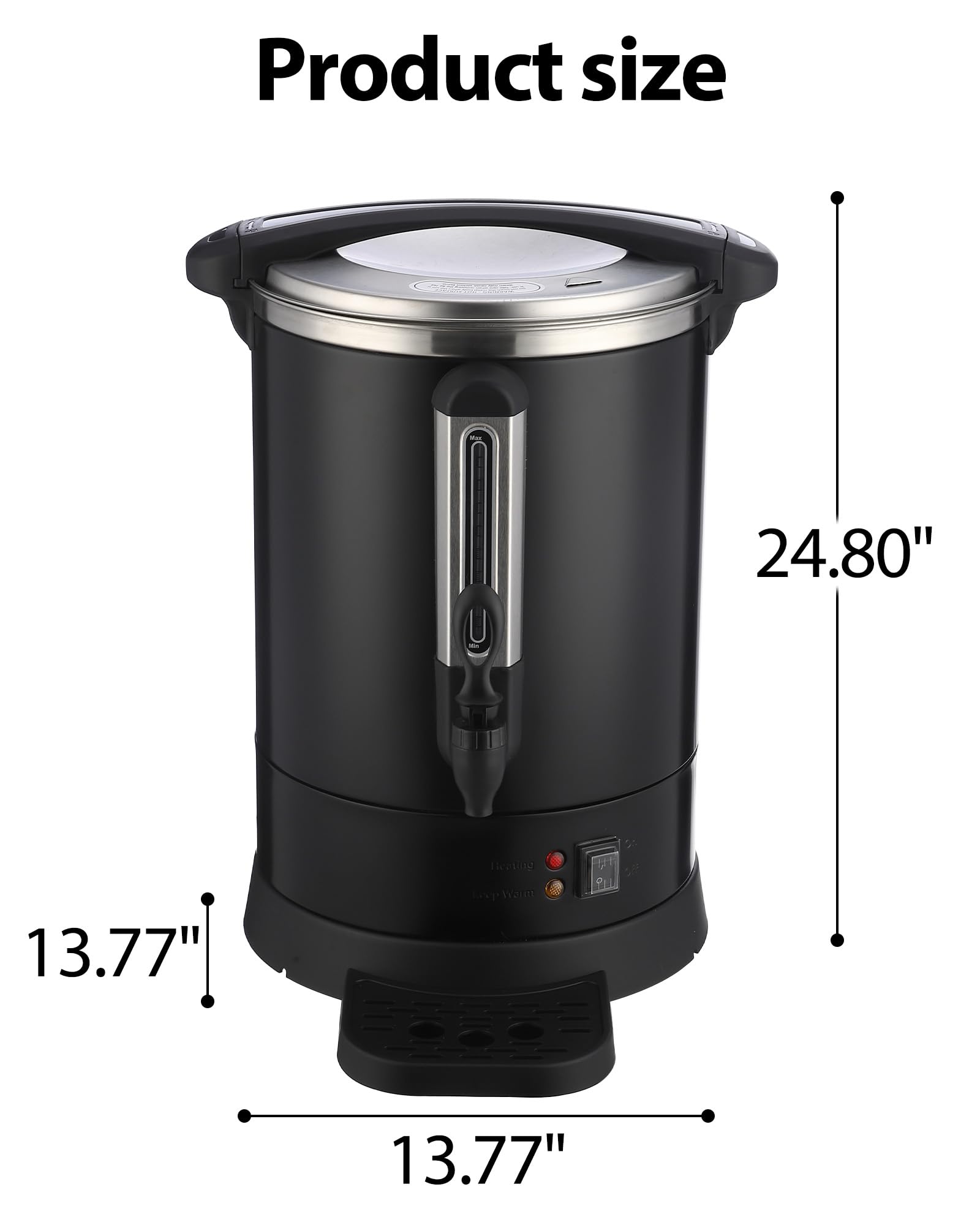 120 Cup Commercial Coffee Urn - 18L Large Stainless Steel Coffee Maker with Quick Brewing - Perfect for Church Events, Office Meetings, Lounges & Large Gatherings - Food Grade Safe for Catering & Hospitality Use