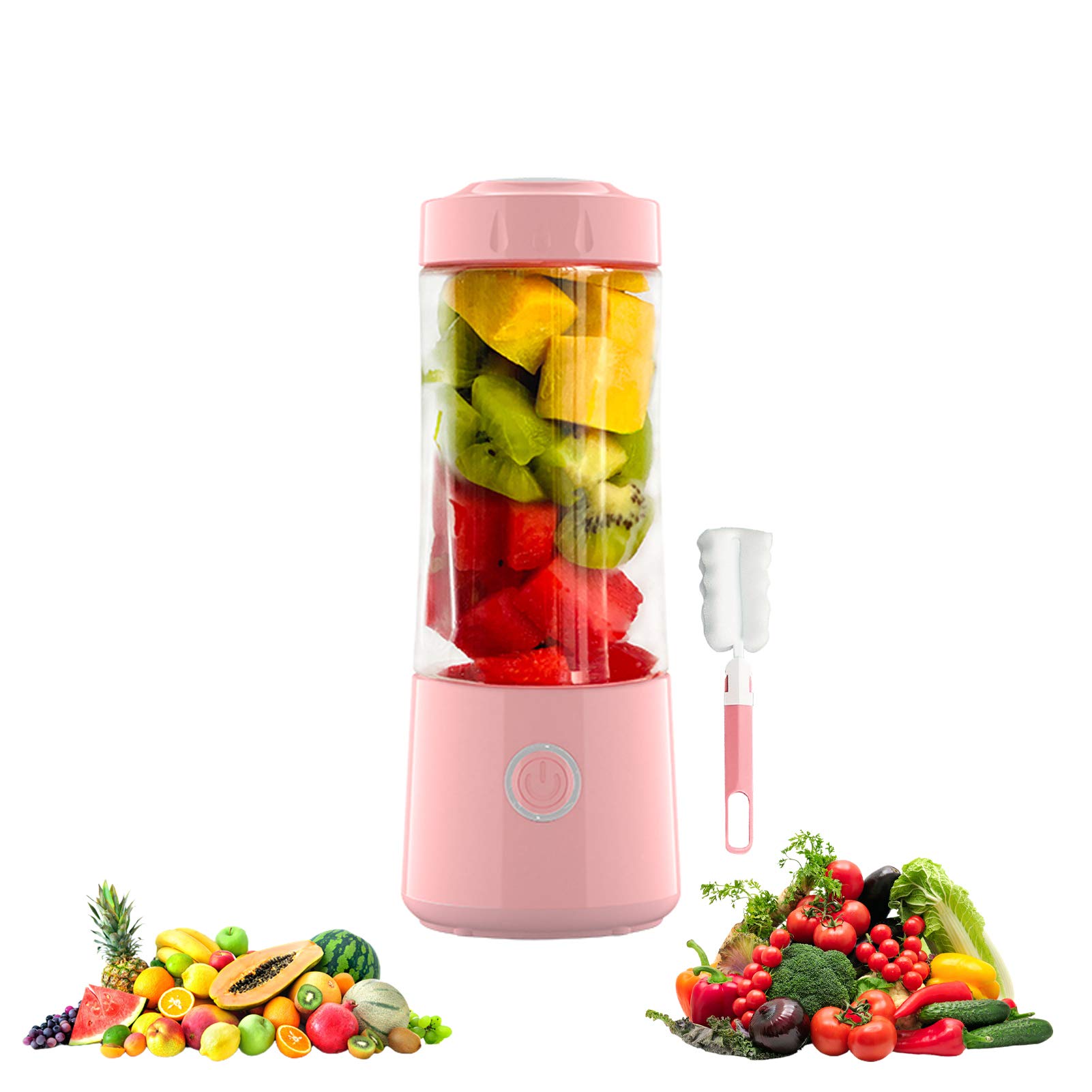 NUZYZ Mini Blender - 6 Blade USB Rechargeable Portable Blender for Smoothies, Juices & Shakes | Multifunctional Personal Blender Cup | Perfect for Kitchen, Gym, Travel & Office Use