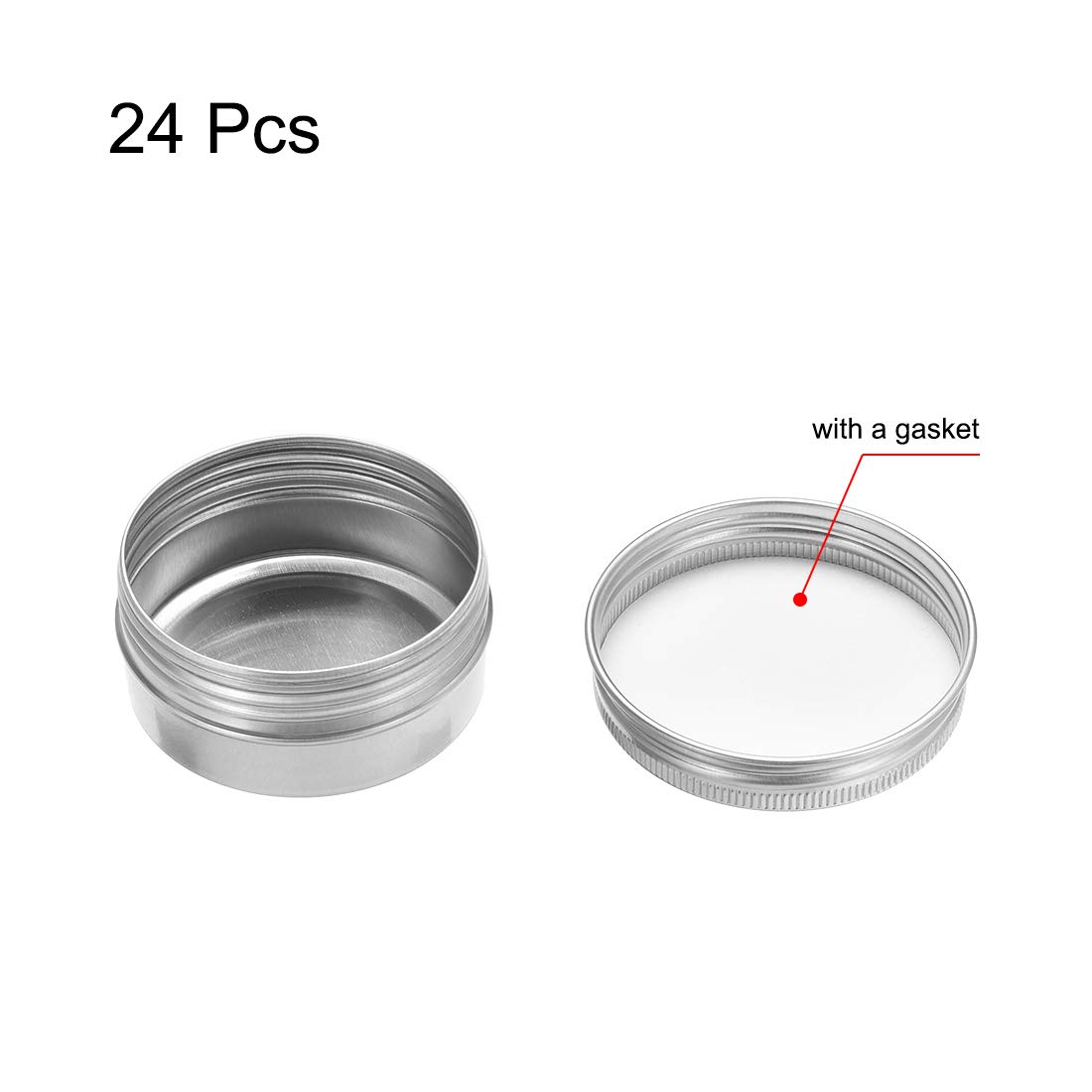 uxcell 24 Pack 0.67 oz Round Aluminum Cans with Screw Top Metal Lids - Small Tin Containers for DIY Crafts, Candle Making, Storage (20ml) - Perfect for Home Decor, Wedding Favors & Party Supplies