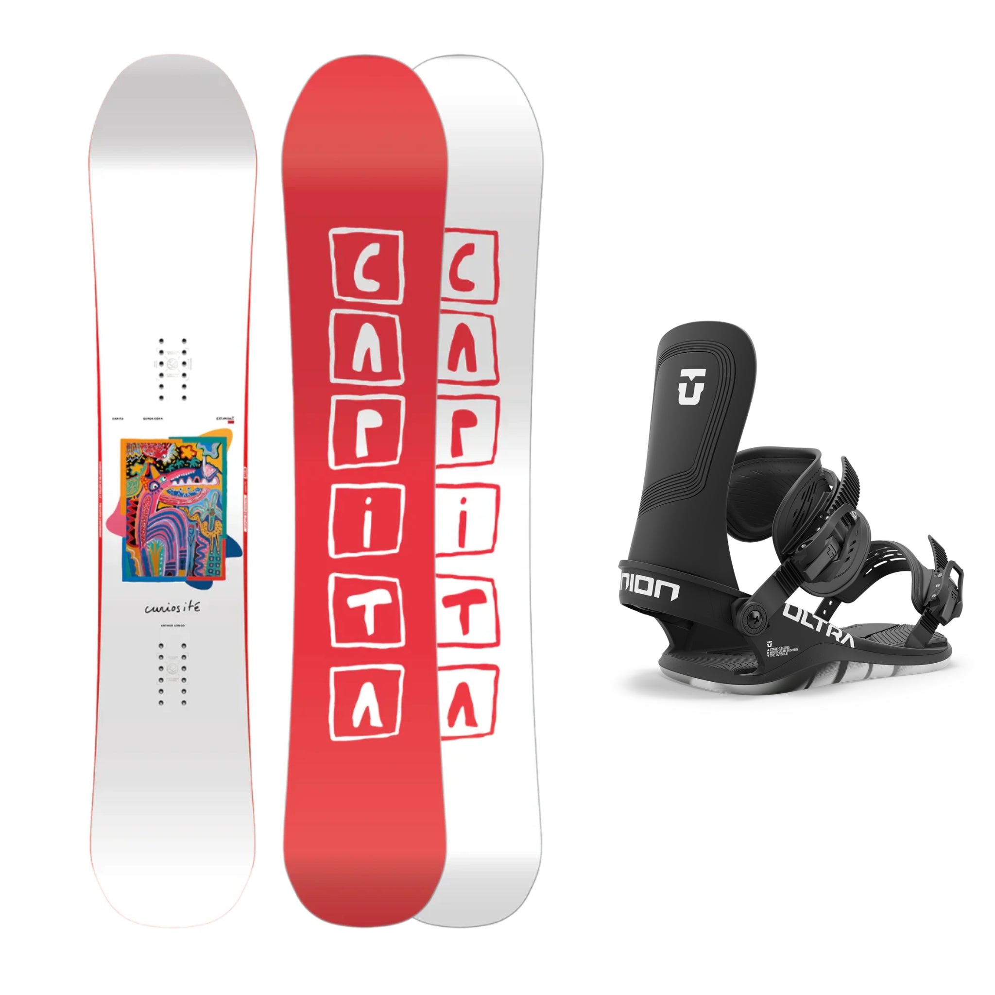 CAPiTA Aeronaut Snowboard with Union Ultra Bindings 2025 - All-Mountain Freestyle Snowboard for Men & Women | Perfect for Park, Powder & Backcountry Riding