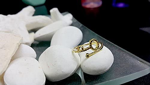 Tiny Gold Key Ring with Birthstone - Minimalist Jewelry for Daily Wear