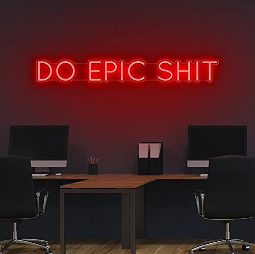 24x3.2 Inch VIVID SIGN LED Neon Wall Light - 'Do Epic Shit' Beer Themed Decor, Super Bright Custom Neon Lamp for Bar, Man Cave & Home Decor (AIWIL841)