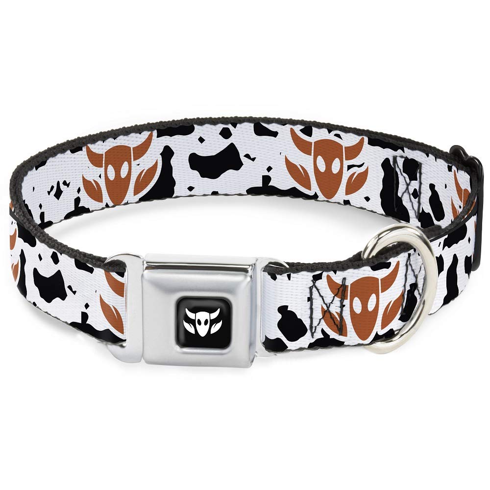 Buckle-Down Dog Collar with Seatbelt Buckle - Toy Story Woody Bounding Cowboy Design in White, Black & Brown - 1.5