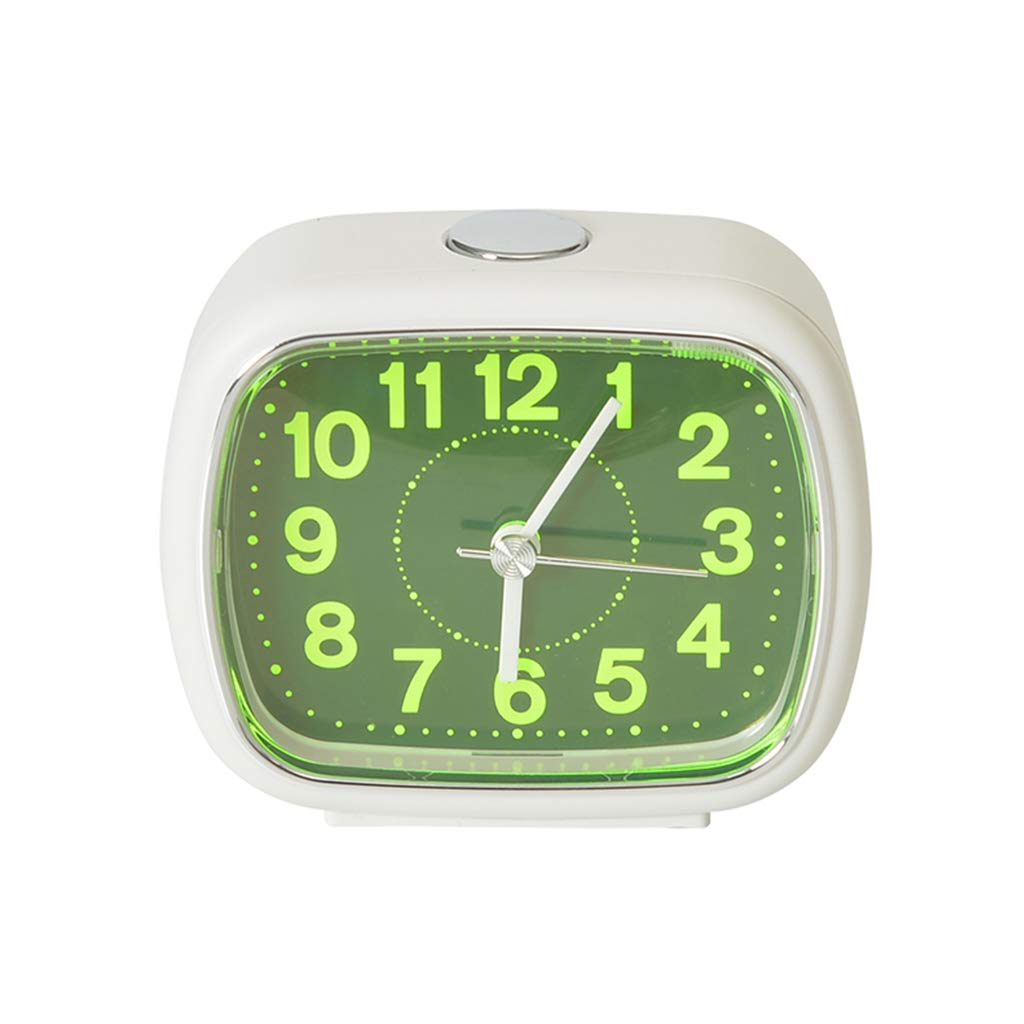 HGVVNM Digital Alarm Clock - Silent, Luminous, White Rectangular Design for Bedroom & Student Use | Perfect for Nighttime Visibility & Gentle Wake-Up