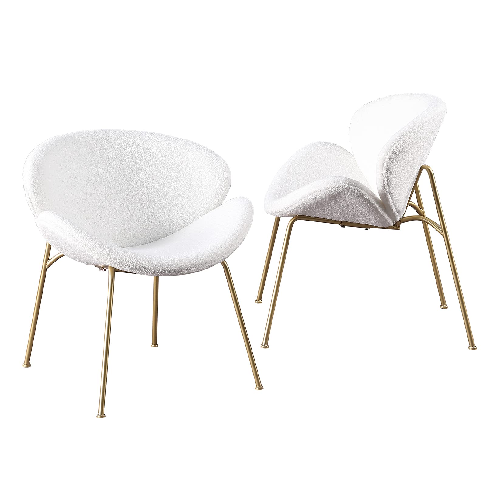 2 Pack Velvet Dining Chairs with Golden Legs - Modern Side Chairs, Curved Back Vanity Chair & Comfortable Reading Chair for Bedroom, Living Room, Kitchen - Perfect for Dining, Lounging & Home Decor