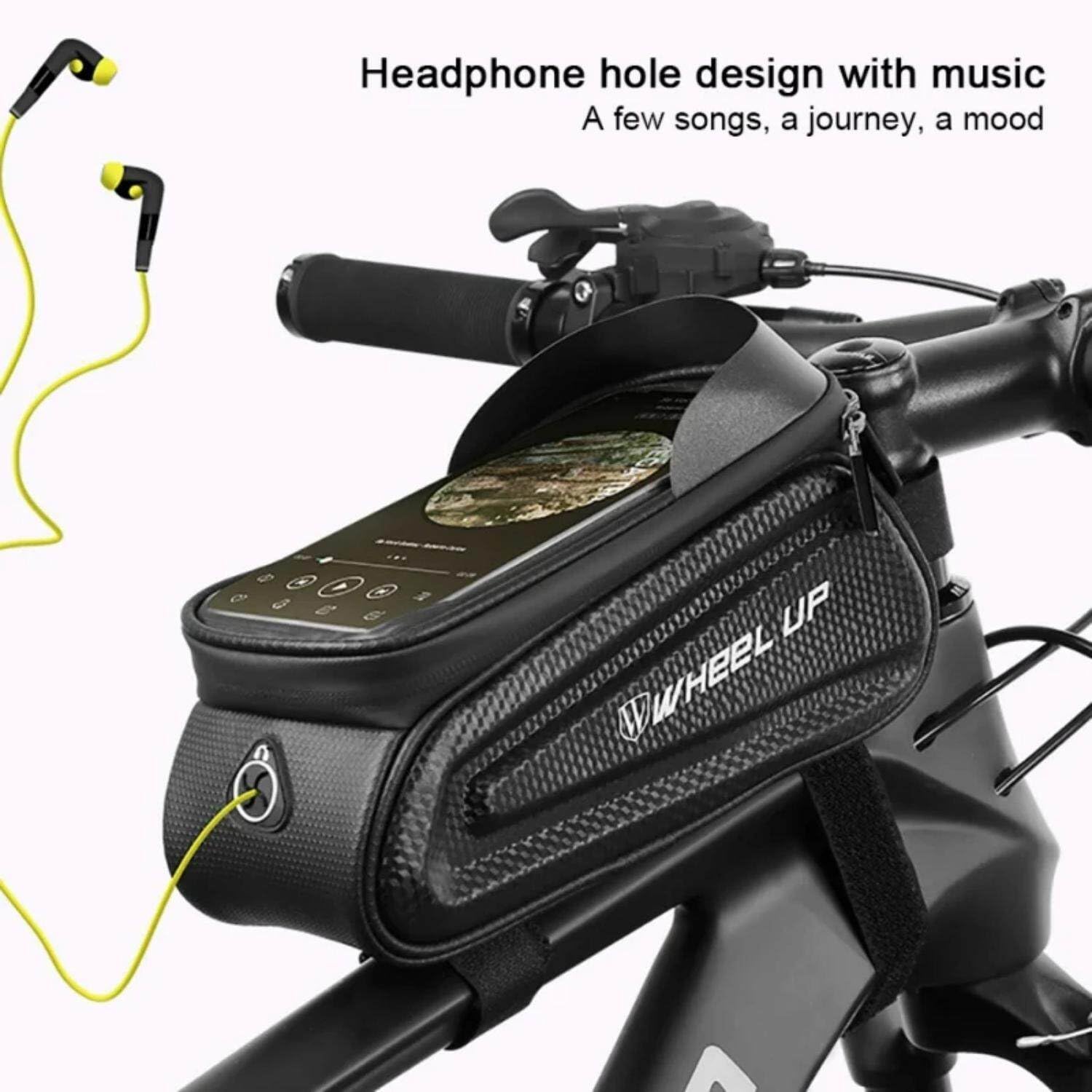 **Rofawee Bike Phone Frame Bag - Waterproof Bicycle Phone Mount with Reflective Storage & Sensitive Touch Screen - Compatible with 7 Inch Phones - Perfect for Cycling, Commuting & Outdoor Adventures**