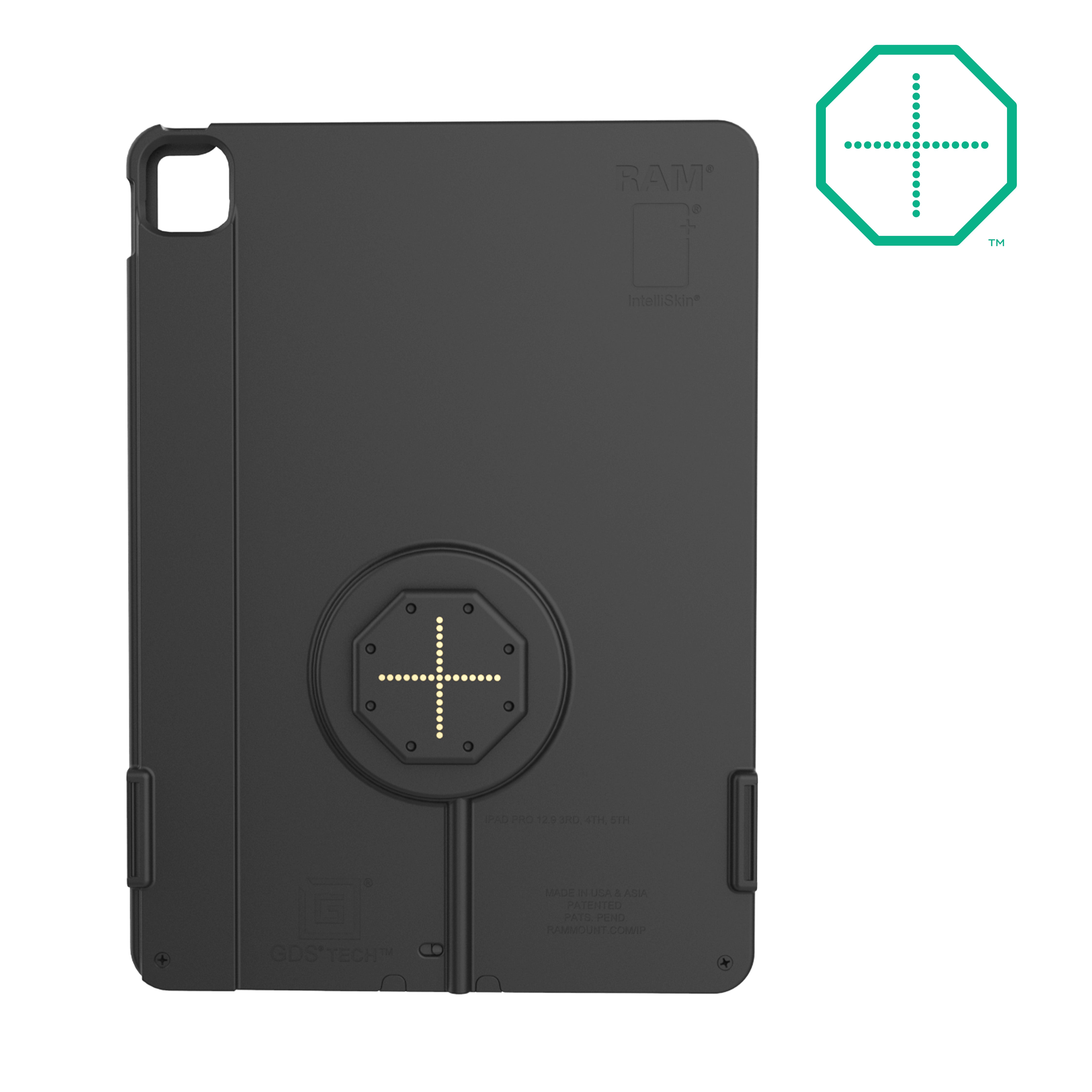 IntelliSkin® Thin Case for iPad Pro 12.9 (3rd & 6th Gen) - Slim Protective Cover with Rear Pogo Pads | Model RAM GDS SKIN AP37 TCB | Perfect for Work, Travel & Everyday Use