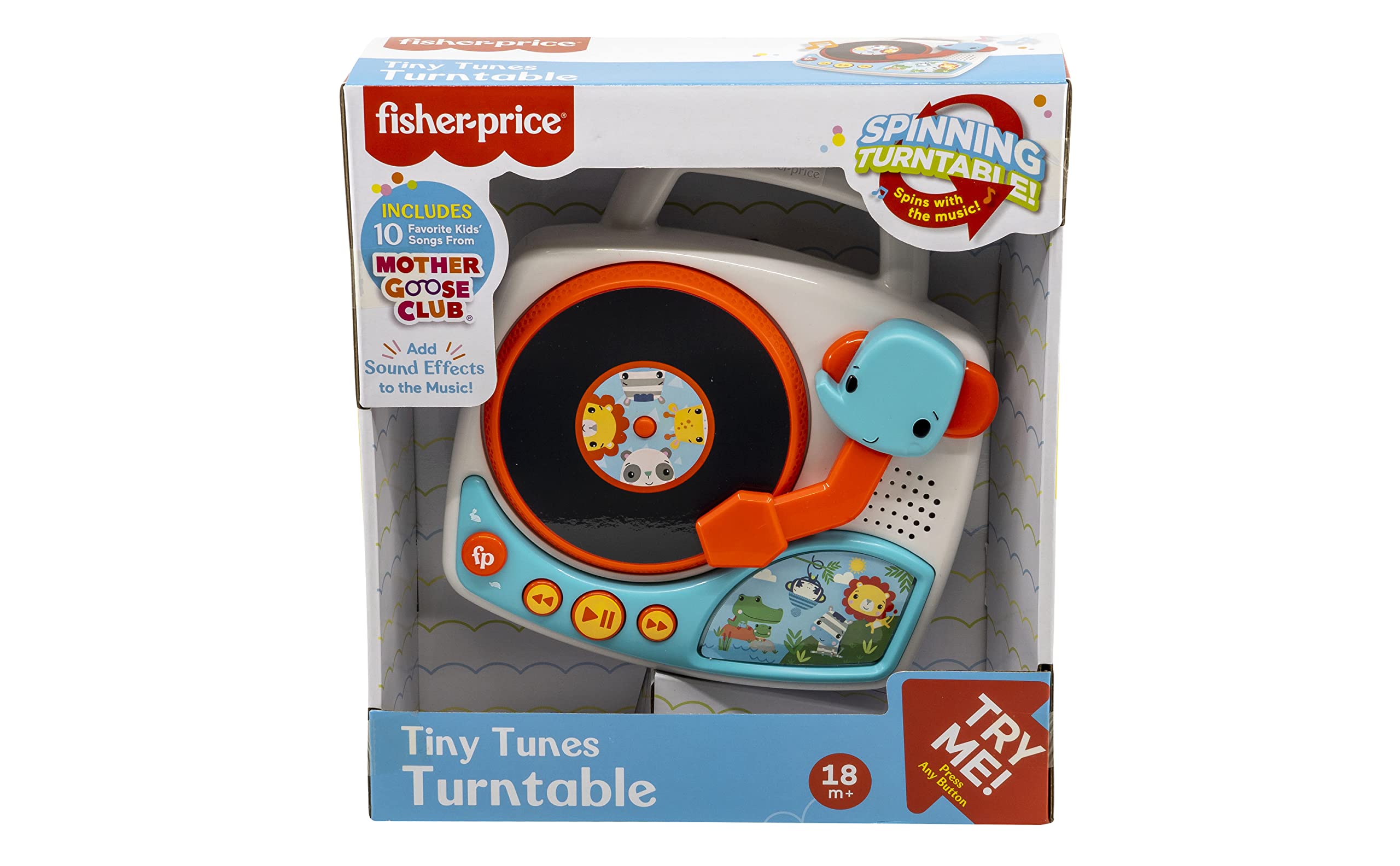Fisher-Price eKids Toy Turntable for Toddlers - Interactive Music Player with Built-in Nursery Rhymes & Sound Effects - Perfect for Pretend Play, Early Learning & Music Discovery