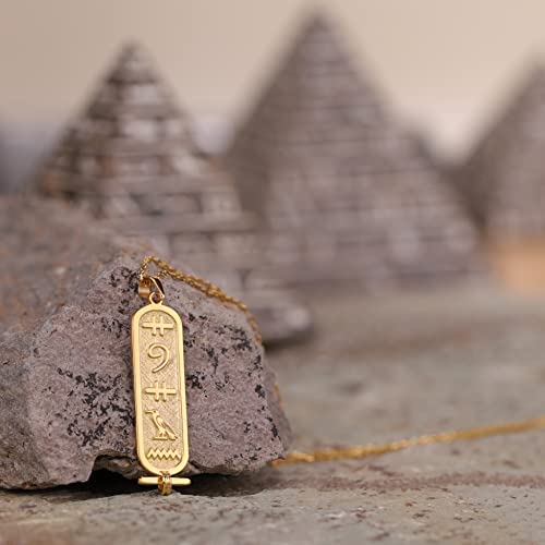 Handmade Egyptian Cartouche Pendant Name Necklace - Personalized Hieroglyph Jewelry for Women, Unique Custom Nameplate Gift for Christmas, Birthday & Special Occasions | Perfect for Boho Style, Cultural Fashion & Meaningful Gifting