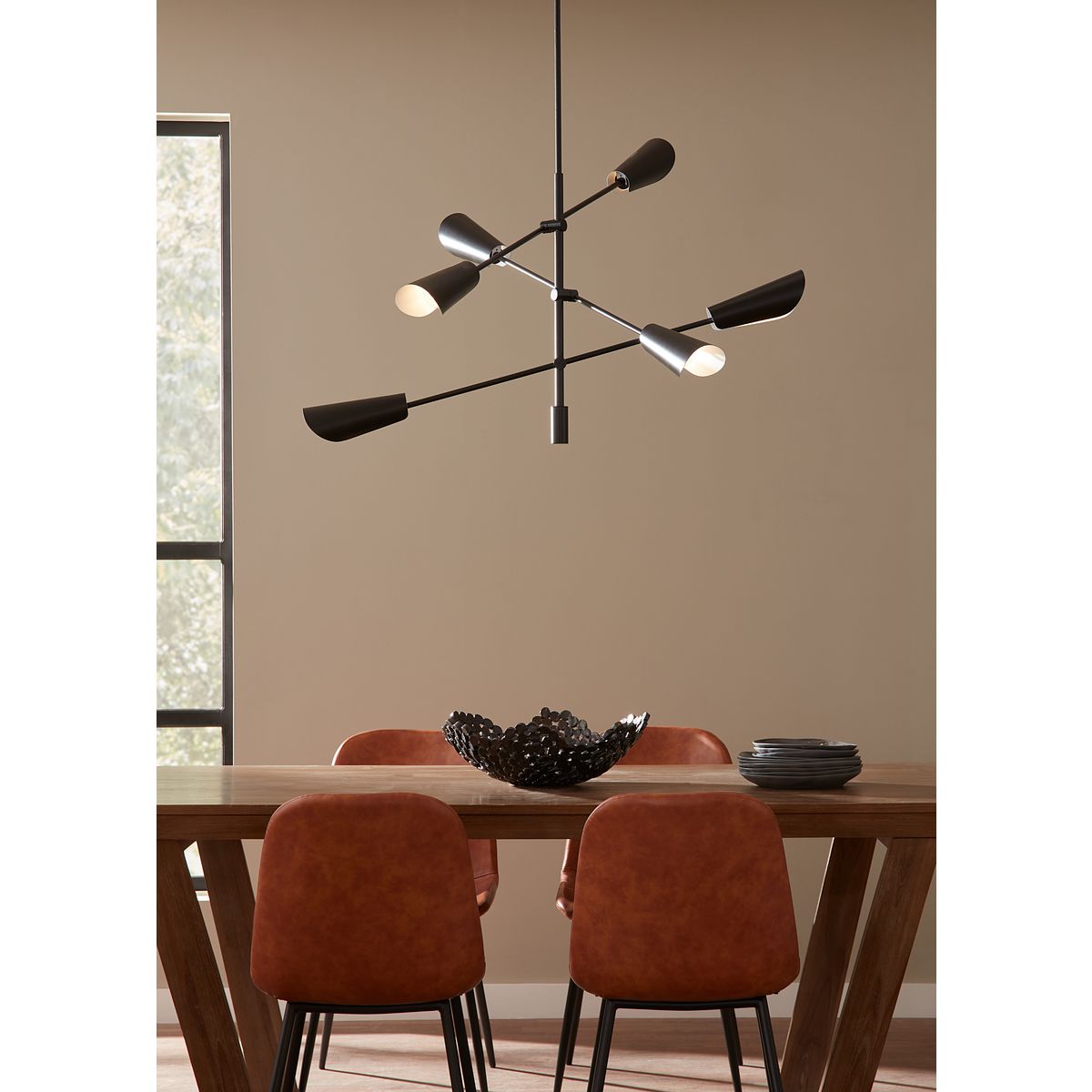 Cornett Collection 6-Light Chandelier - Modern Crystal Ceiling Light Fixture for Dining Room, Living Room & Bedroom Decor