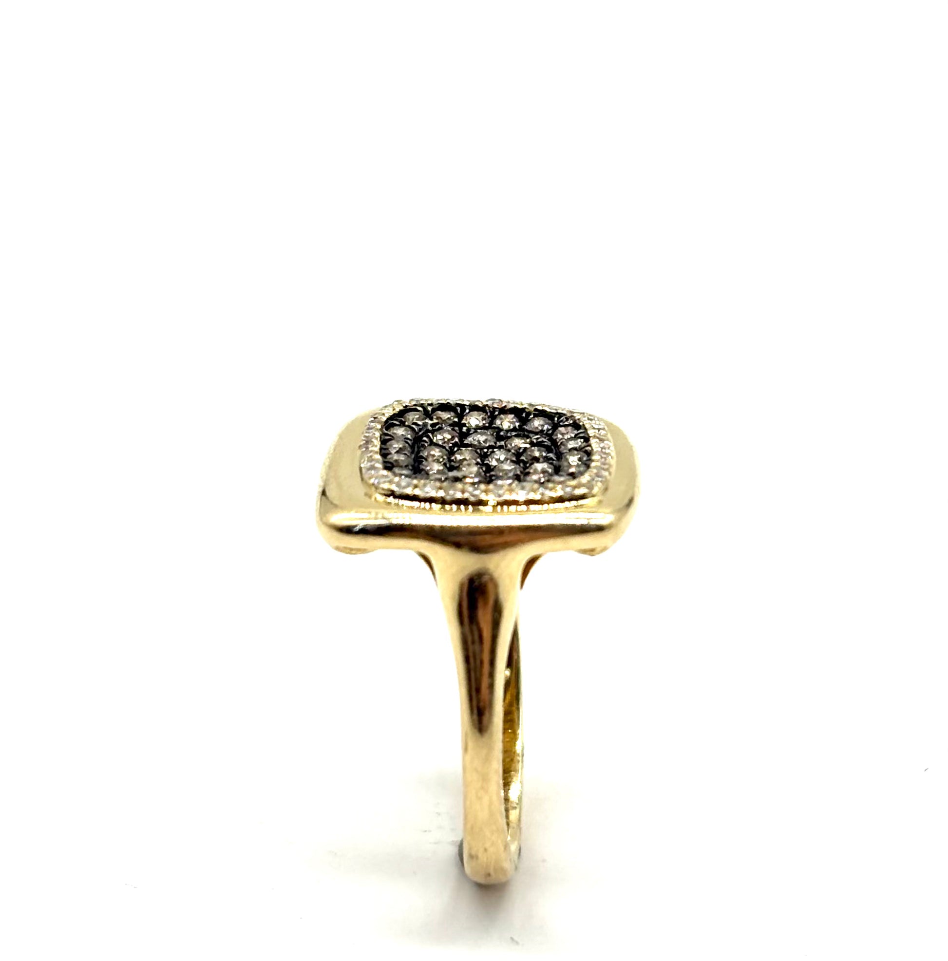 14K Gold Diamond Pave Square Ring for Women - Elegant Stackable Wedding Band, Anniversary Gift, or Everyday Jewelry - Perfect for Special Occasions & Daily Wear