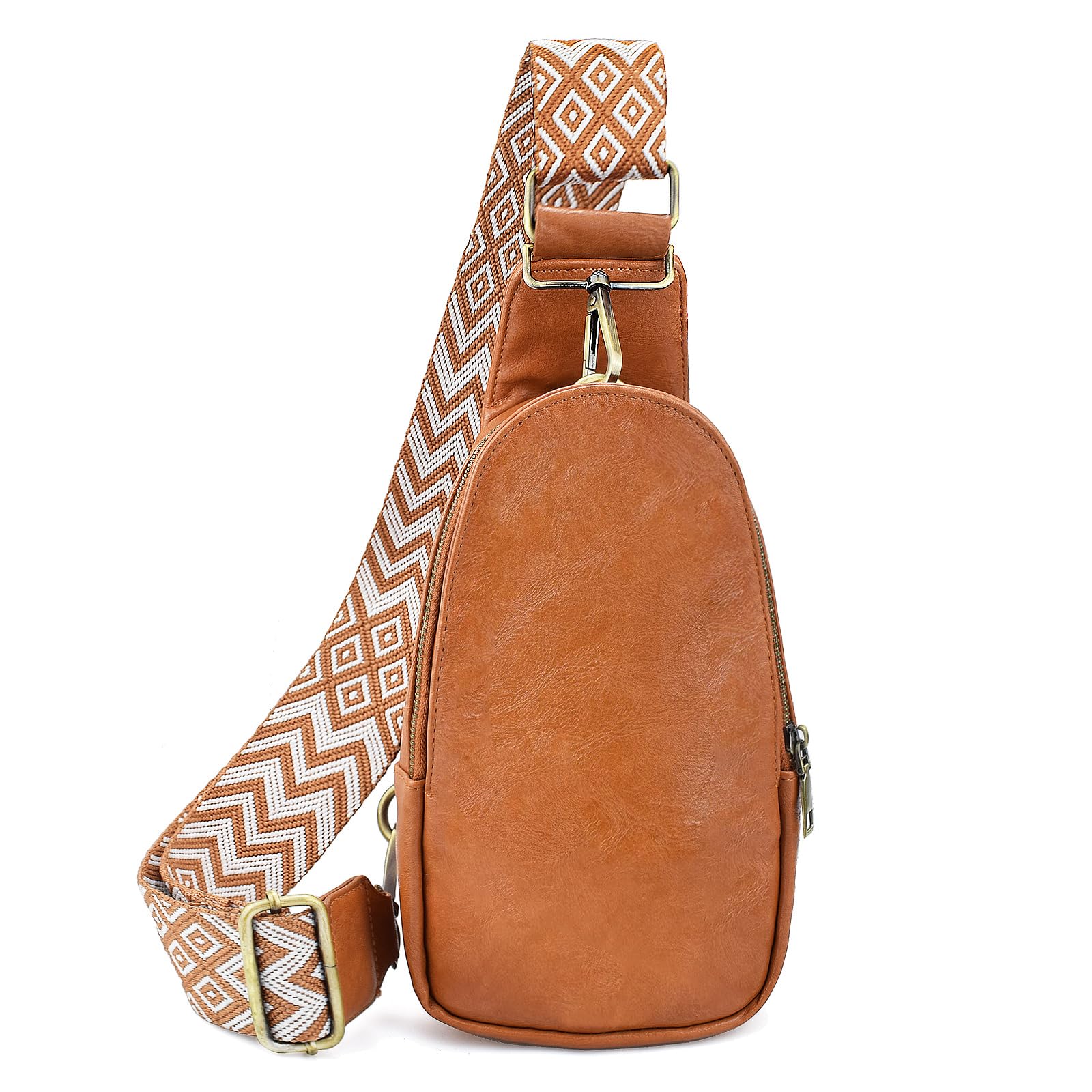 KlaOYer Women's Leather Crossbody Sling Bag - Small Fanny Pack Purse with Adjustable Guitar Strap - Perfect for Travel, Concerts & Daily Use