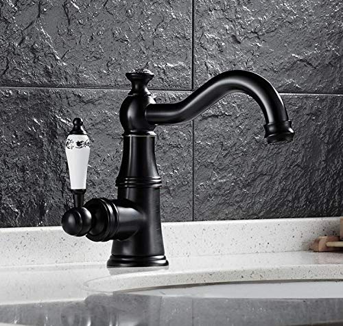 Single Handle One Hole Bathroom Sink Faucet - Oil Rubbed Bronze Deck Mount Basin Mixer Tap for Lavatory (Model FC1024) | Perfect for Modern Home, Hotel & Restaurant Bathrooms