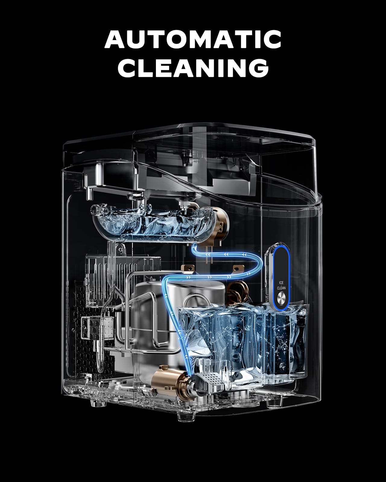 Silonn Countertop Nugget Ice Maker - 33lbs/24H Pebble Ice Machine with Self-Cleaning & One-Touch Operation - Perfect for Cocktails, Sodas & Home Bars (Stainless Steel)