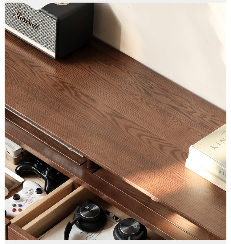 Stylish Oak Solid Wood Modern TV Stand - Nordic Design for Living Room & Entertainment Center | Perfect for 55-75 Inch TVs