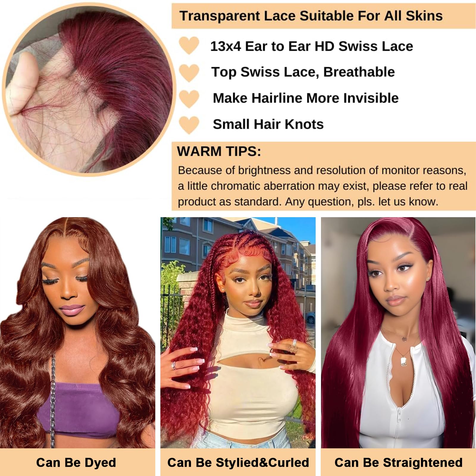 Burgundy 13x4 Lace Front Wig Human Hair 99J Colored Body Wave 180% Density Glueless HD Lace Frontal with Baby Hair - 28 Inch Pre-Plucked Wigs for Women | Perfect for Cosplay, Daily Wear & Special Occasions