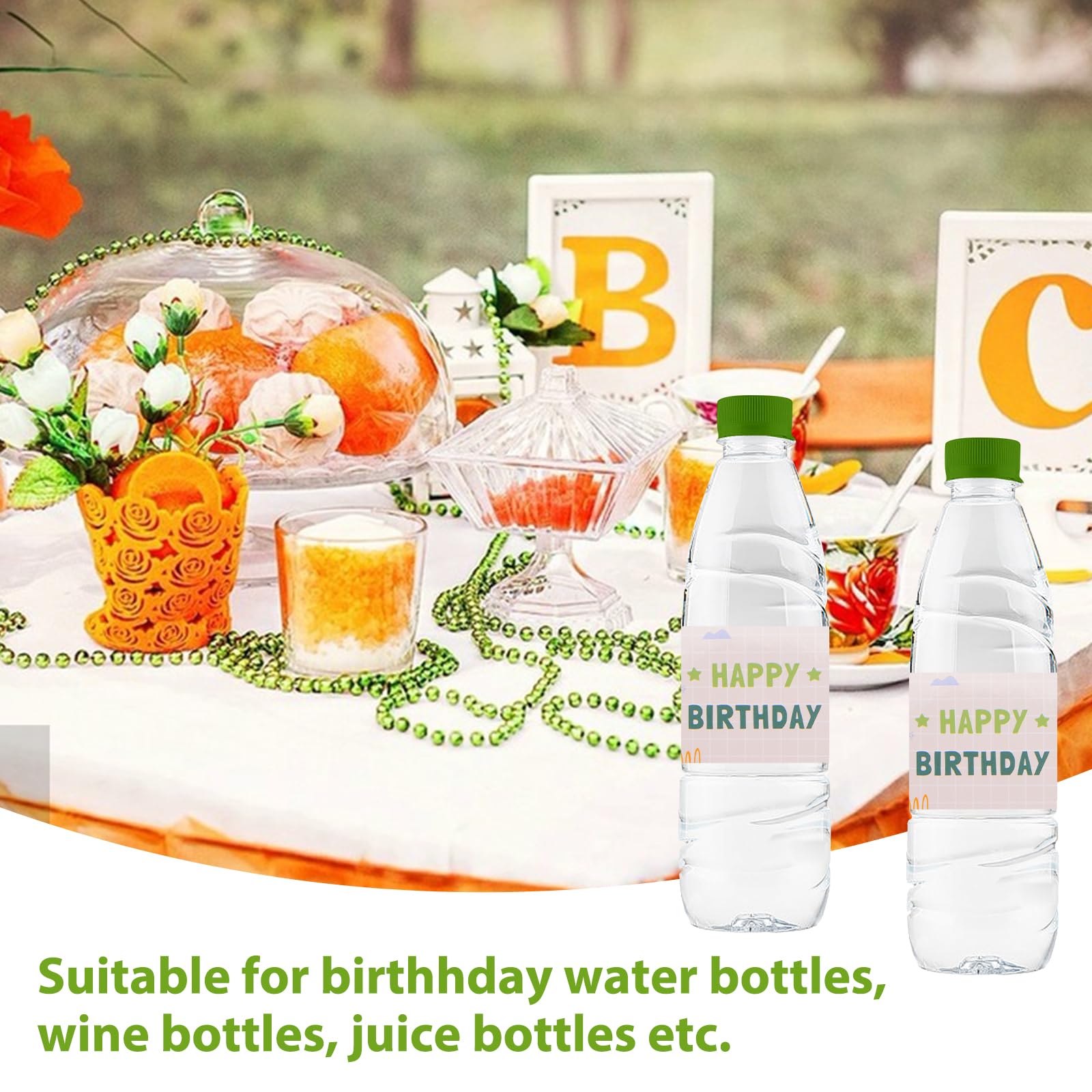 Dinosaur Birthday Water Bottle Labels - 48pcs Reusable Bottle Wraps & Decals for Birthday Parties, Bridal Showers, Baby Showers - Perfect for Party Decorations, Favors, and Special Events