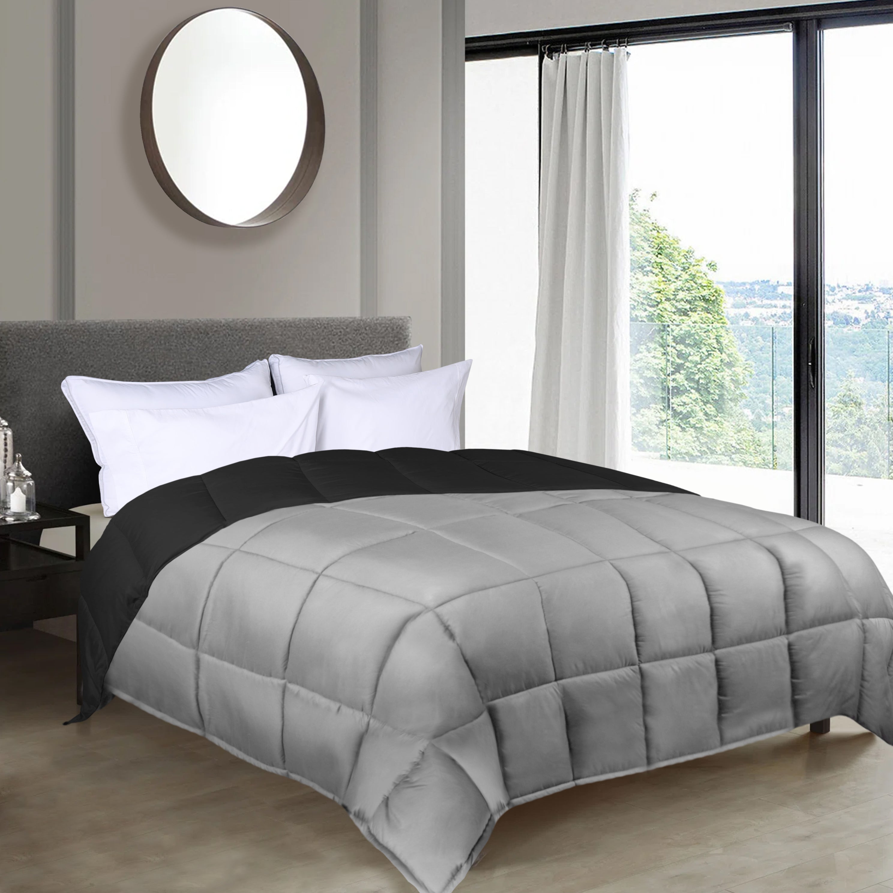 Luxury Brushed Microfiber Reversible Comforter Set - Ultra Soft Bedding for All Seasons - Perfect for Master Bedroom, Guest Room & Dormitory