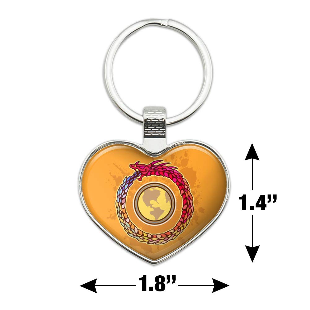 Ouroboros Snake Eating Tail Circle Keychain - Heart Love Metal Key Ring - Perfect for Gifts, Jewelry, and Gothic Fashion Accessories