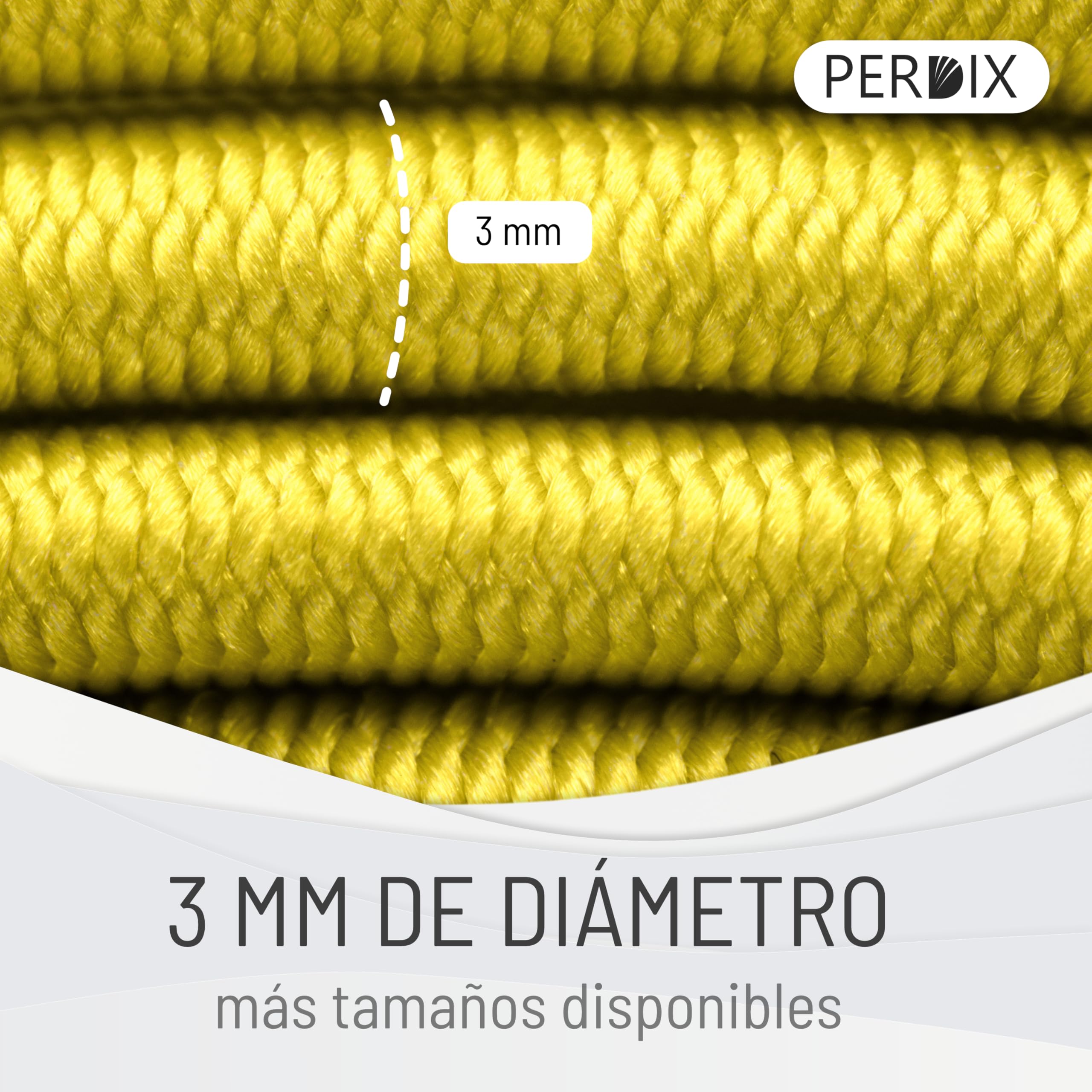 3mm Elastic Cord 10m Yellow - Stretch Rope for Hats, Backpacks, Jewelry, Gardening & DIY Crafts - Durable Elastic Band for Outdoor Gear & Accessories
